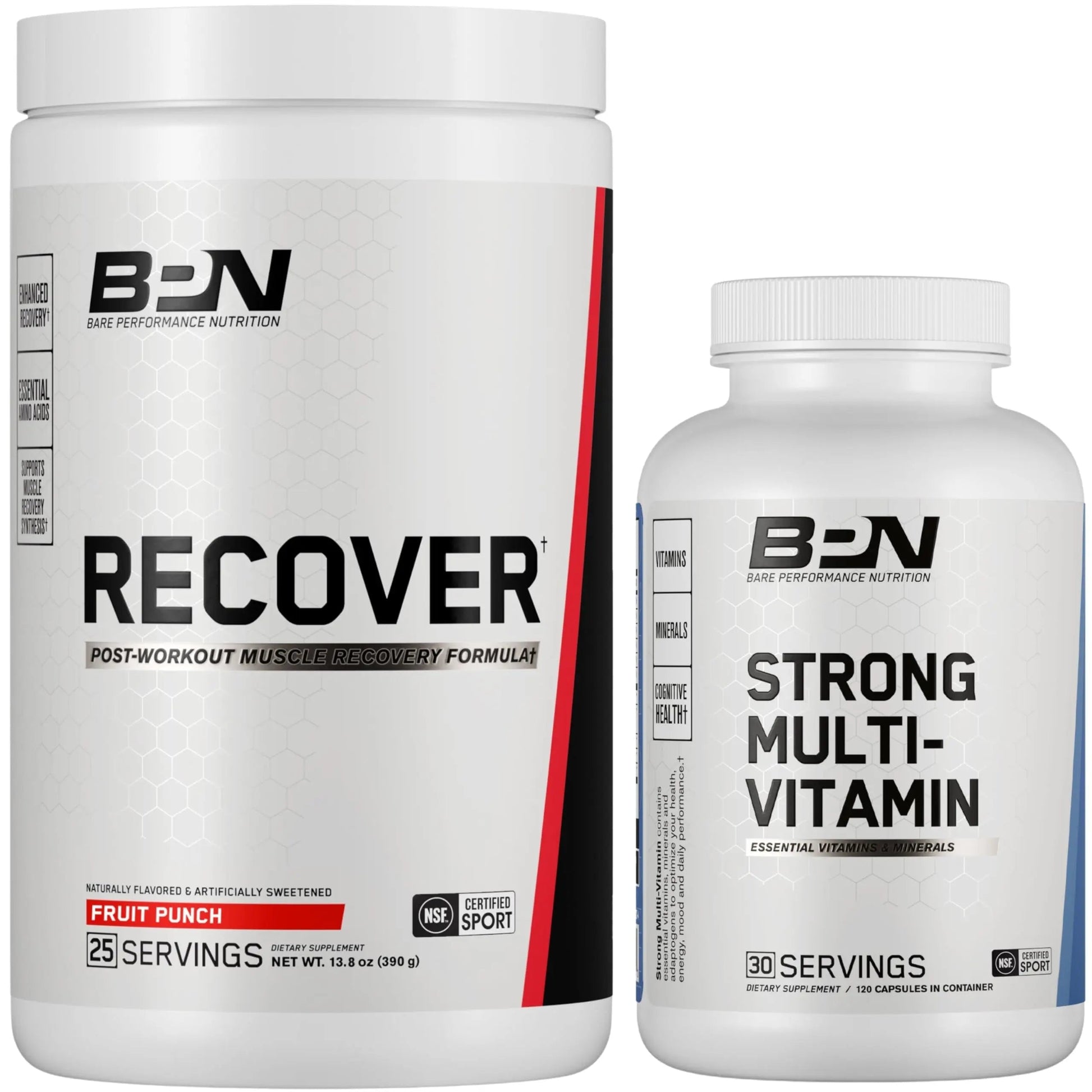 BARE PERFORMANCE NUTRITION BPN Strong Multi-Vitamin 30 Day Supply + Recover Post-Workout Muscle Recovery Drink Mix BARE PERFORMANCE NUTRITION uk supplements
