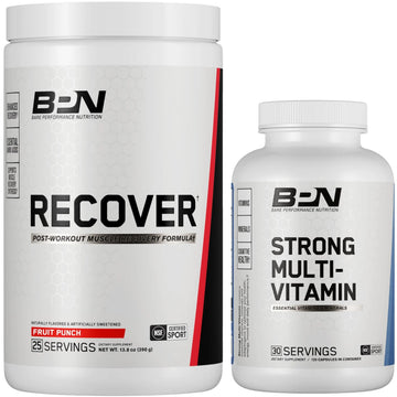BARE PERFORMANCE NUTRITION BPN Strong Multi-Vitamin 30 Day Supply + Recover Post-Workout Muscle Recovery Drink Mix BARE PERFORMANCE NUTRITION uk supplements