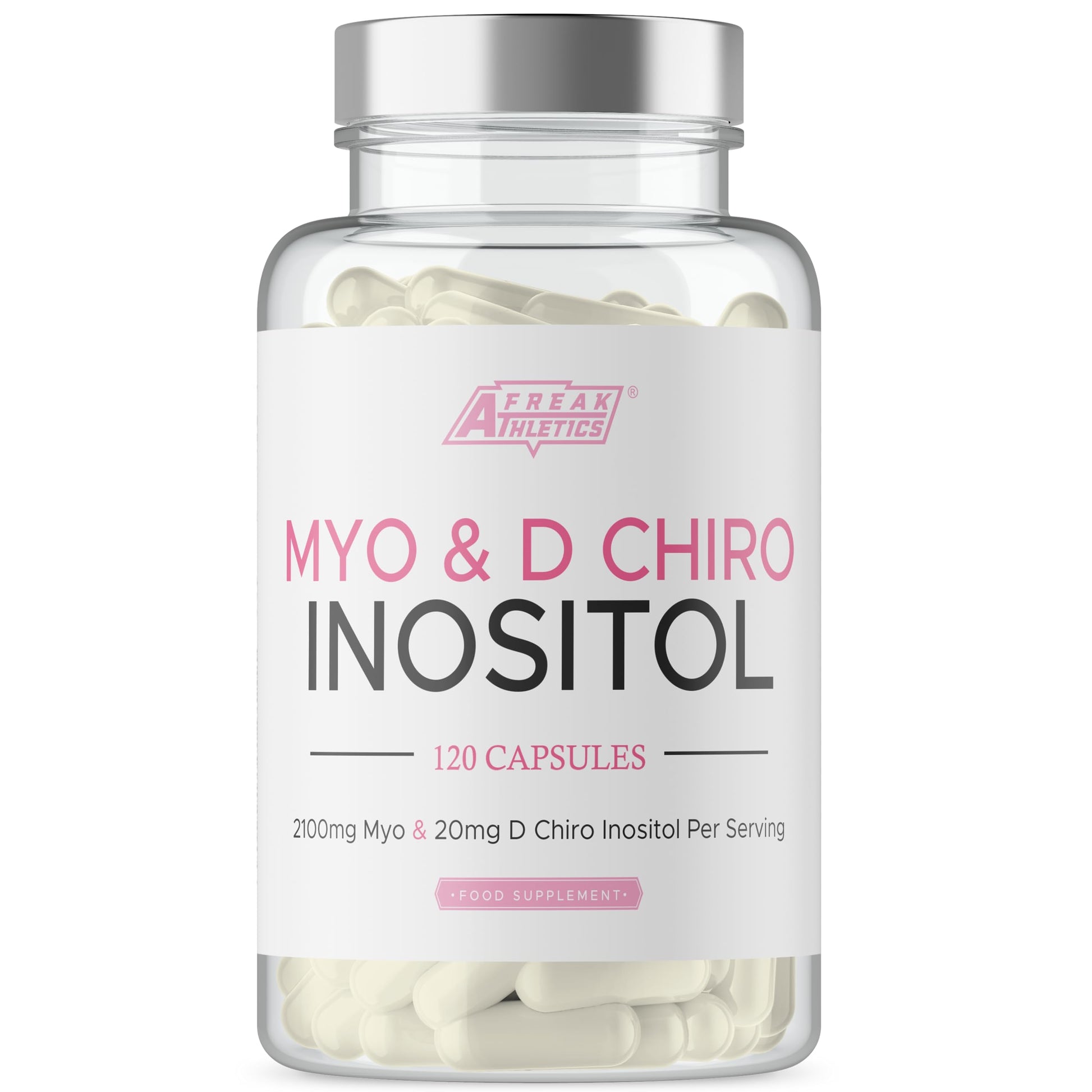 Myo-Inositol & D Chiro Inositol - Supports Women with PCOS -120 Capsules - Promotes Freak Athletics uk supplements