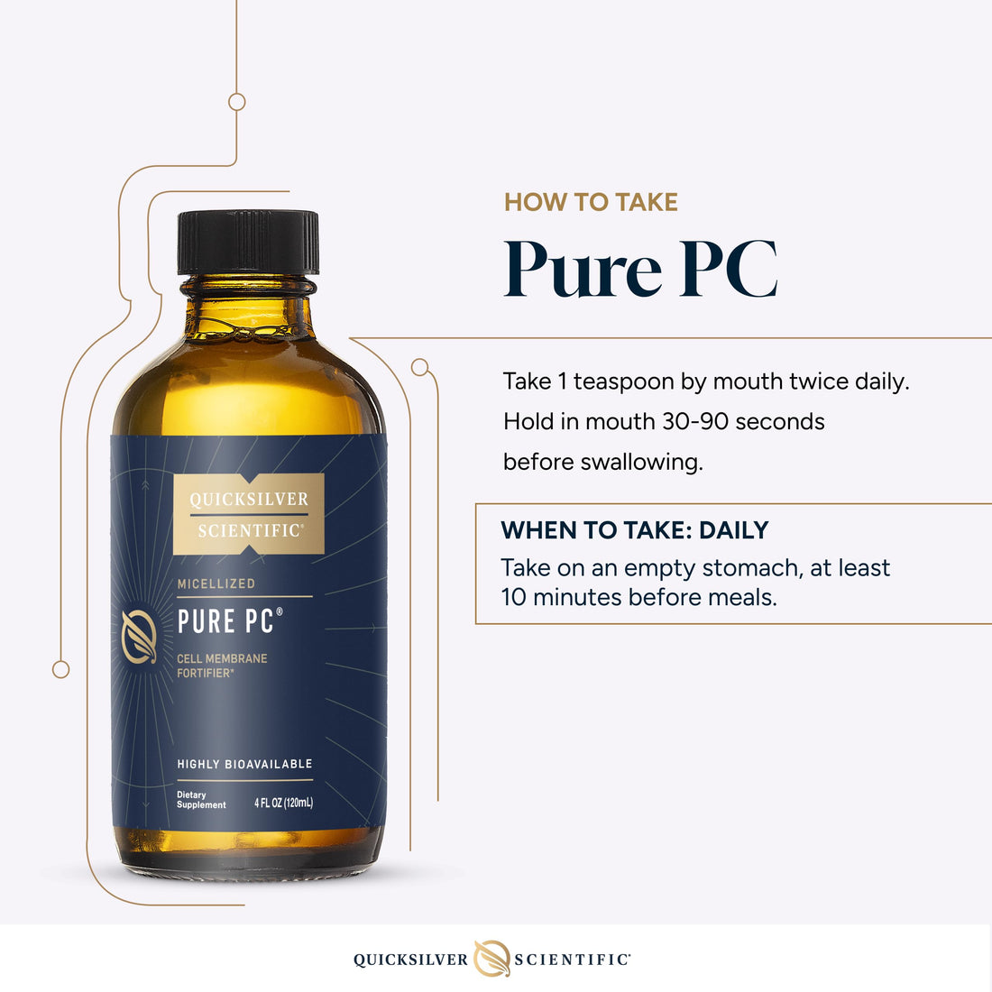 Quicksilver Scientific Micellized Pure PC - Phosphatidylcholine Liquid Supplement to Support Cellular & Liver Health - Superior Liposomal Absorption - Non-GMO Supportive Brain Supplement (4oz /120ml) Quicksilver Scientific uk supplements