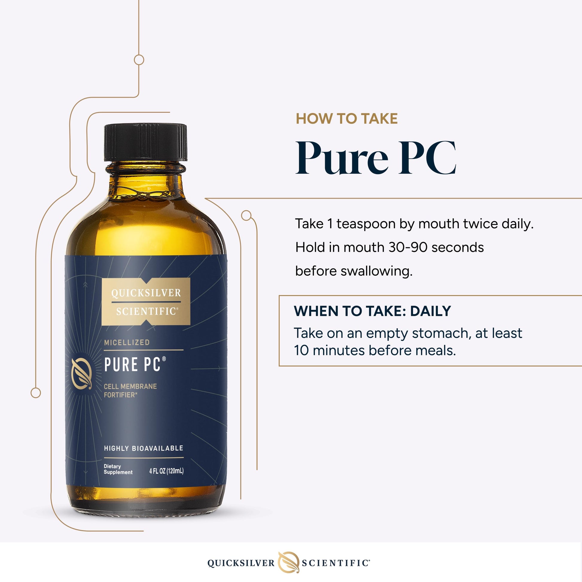 Quicksilver Scientific Micellized Pure PC - Phosphatidylcholine Liquid Supplement to Support Cellular & Liver Health - Superior Liposomal Absorption - Non-GMO Supportive Brain Supplement (4oz /120ml) Quicksilver Scientific uk supplements