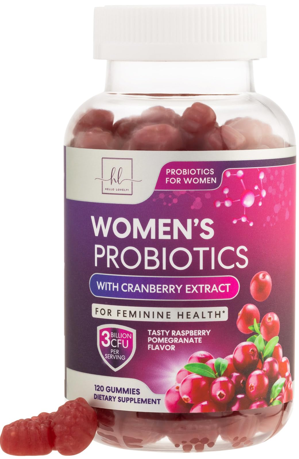 Probiotics for Women + Cranberry - 3 Billion CFU Guaranteed & 6 Vegan Strains for Women's Hello Lovely! uk supplements
