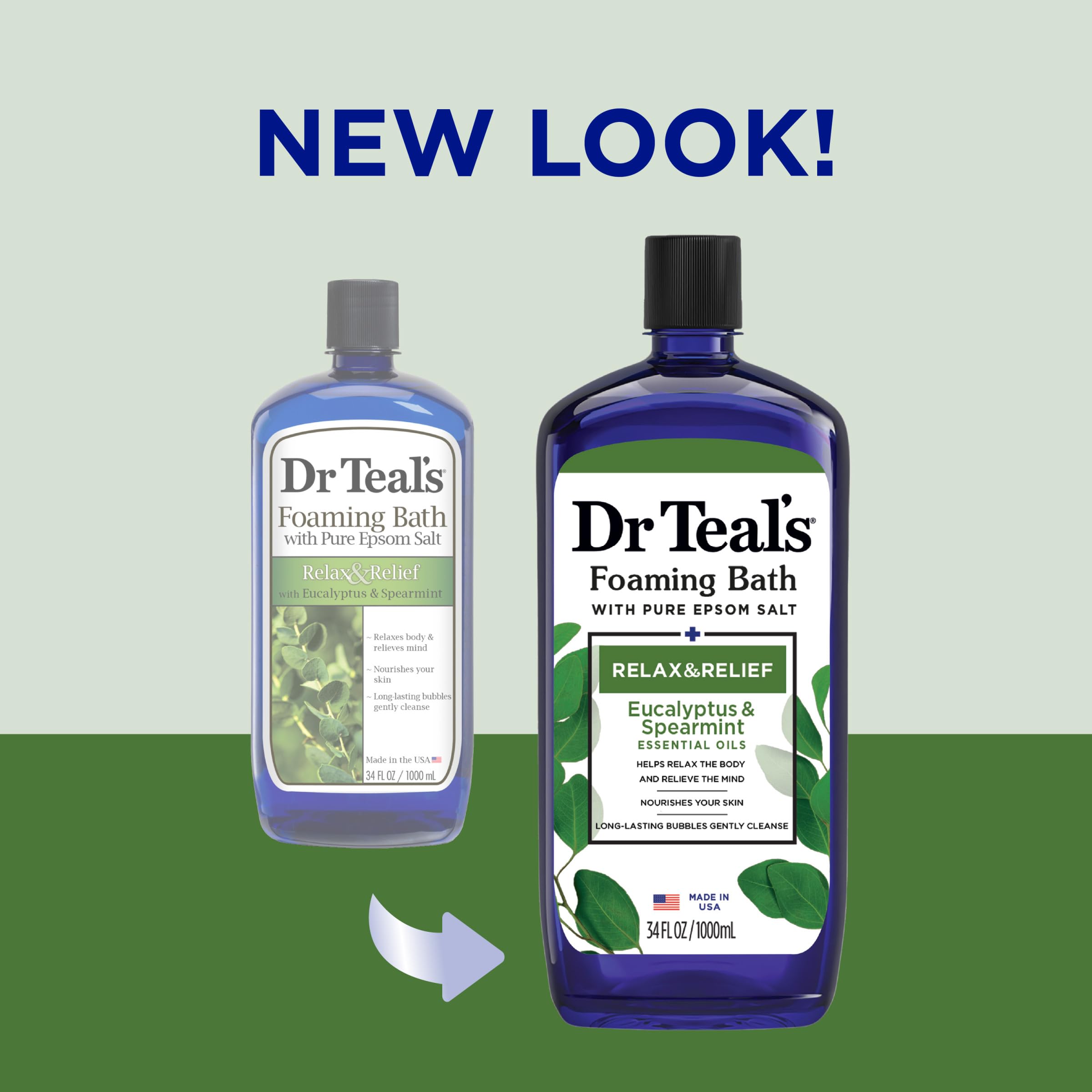 Dr Teal's Foaming Bath with Pure Epsom Salt, Relax & Relief with Eucalyptus & Spearmint Dr Teal's uk supplements