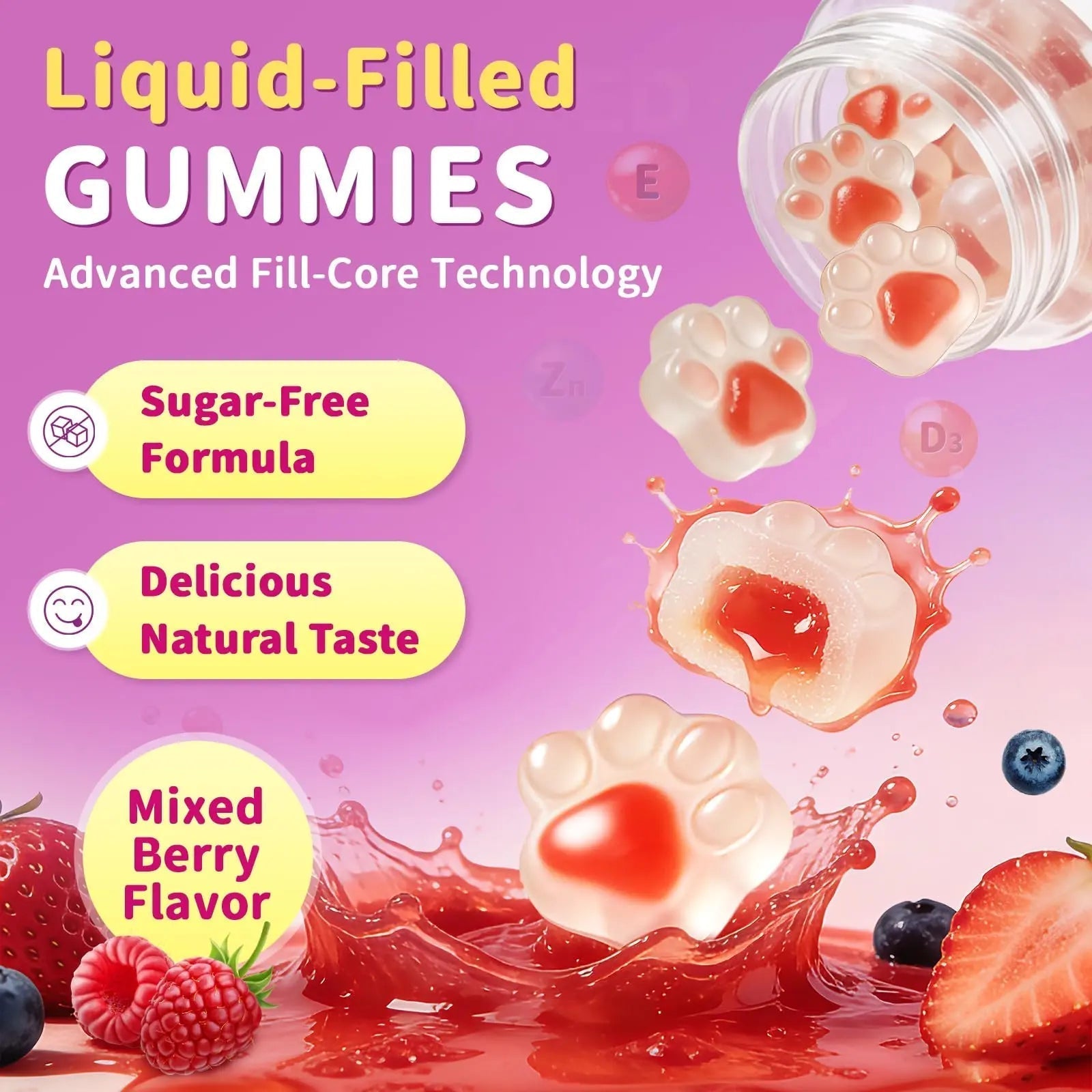 Multivitamin for Women Gummies With Iron, Magnesium, Folate, Biotin, Zinc, Womens Multivitamin Gummy Vitamin D3 A C E, B Complex GparkNature uk supplements