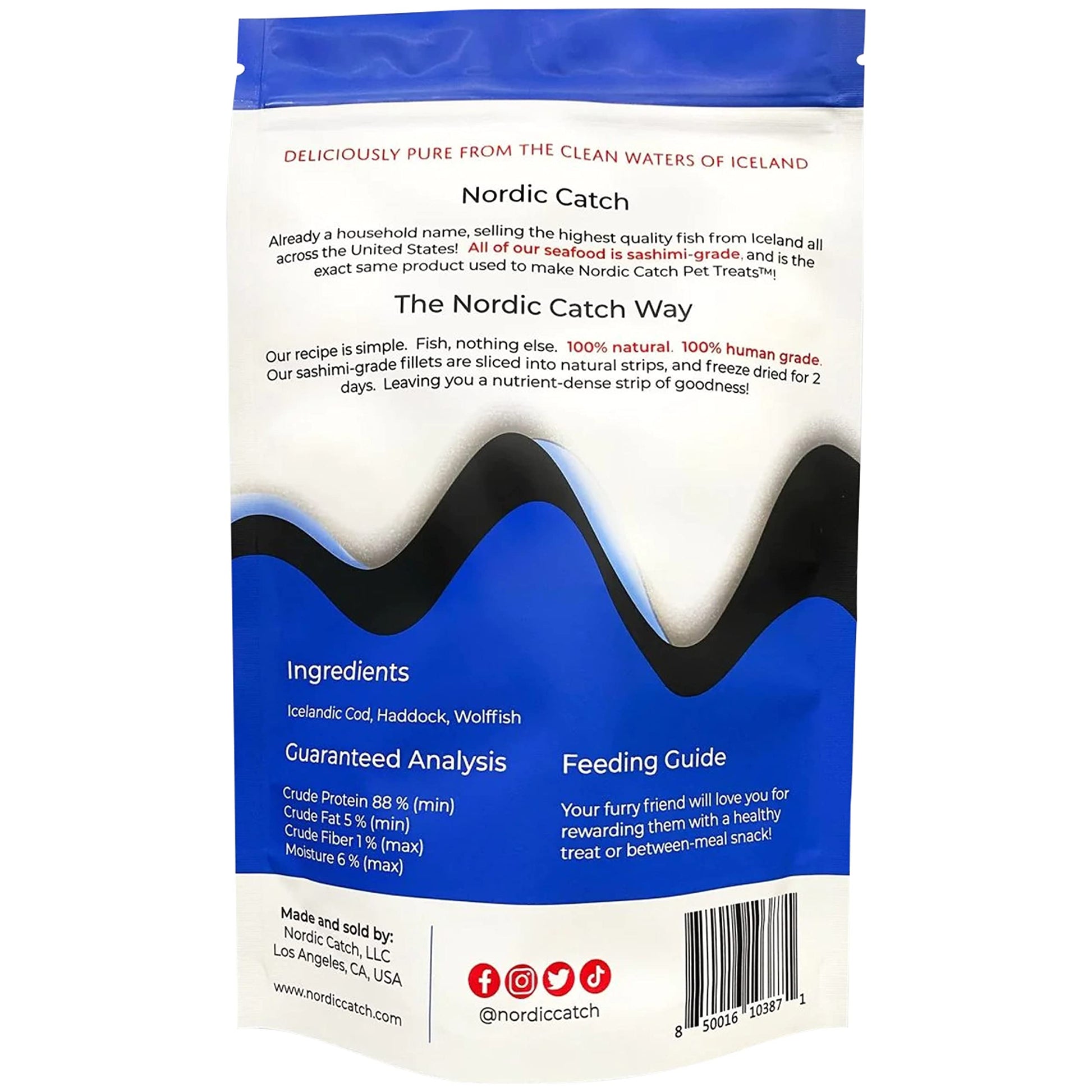 Nordic Catch Freeze Dried Fish Pet Treats from Iceland - Pure, All Natural Seafood Snacks for Dogs, Cats and Other Pets - Human Safe Ingredients, Made from Sashimi Grade Seafood - White Fish Nordic Catch uk supplements