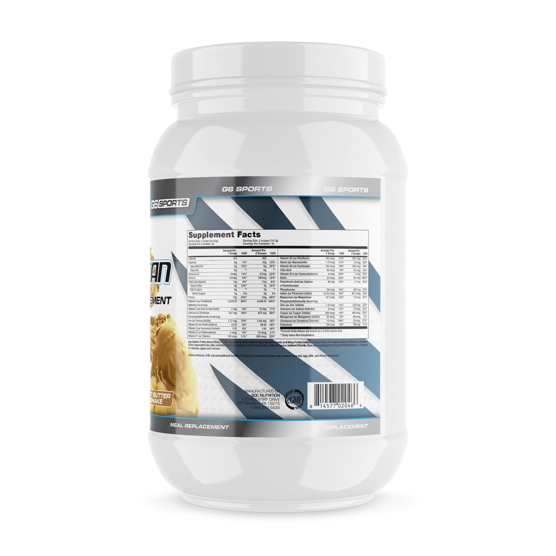 G6 Sports Nutrition Super-Lean Deluxe Meal Replacement (32g Protein, 7g Fiber, 25 Added G6 Sports uk supplements