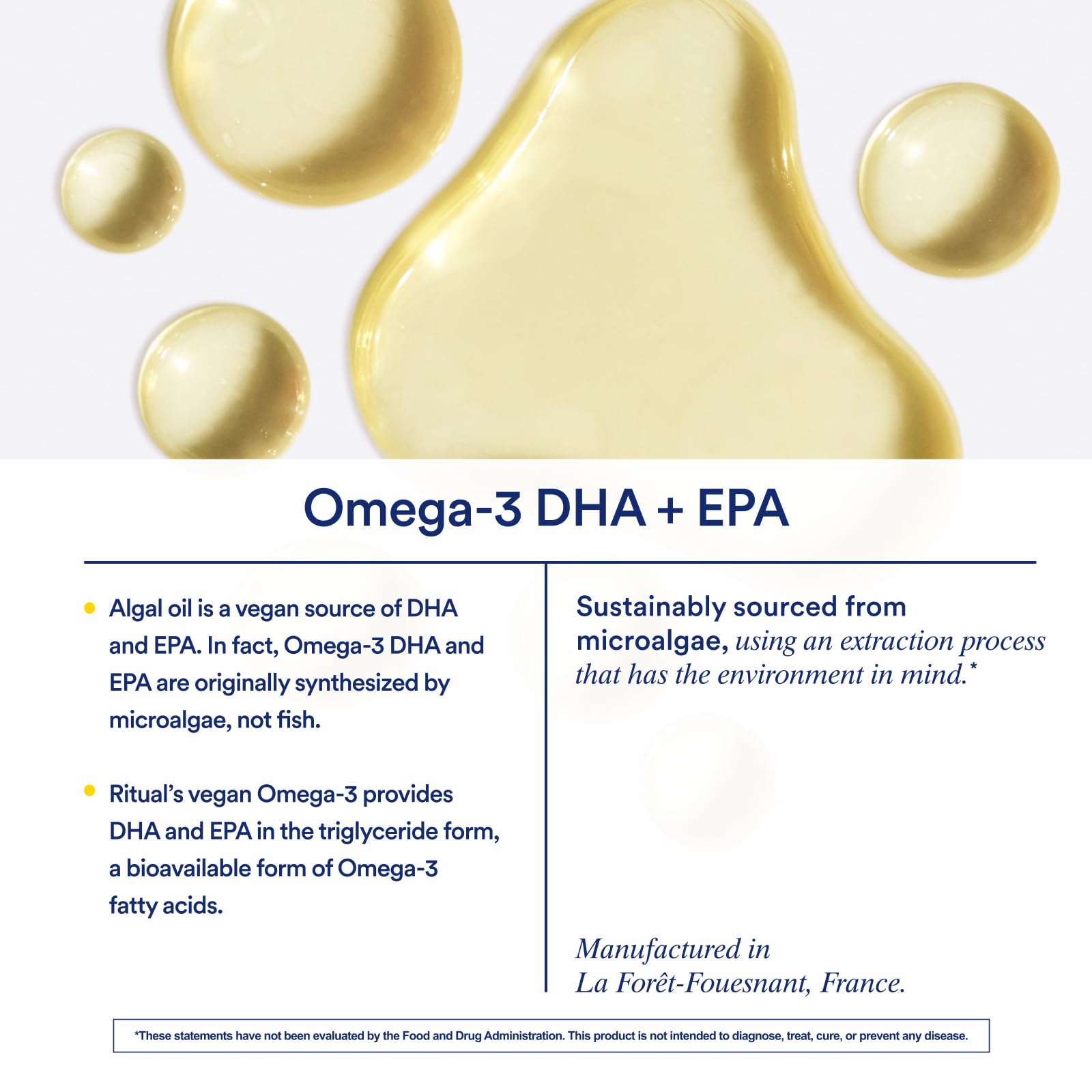 Ritual Omega 3 - Vegan - Science-Backed Dose of DHA & EPA Fatty Acids in 2:1 Ratio, Bioavailable, Brain and Heart Health Support, Minimal Burp-Back, Sustainably Sourced Microalgae, 30 Day Supply Ritual uk supplements