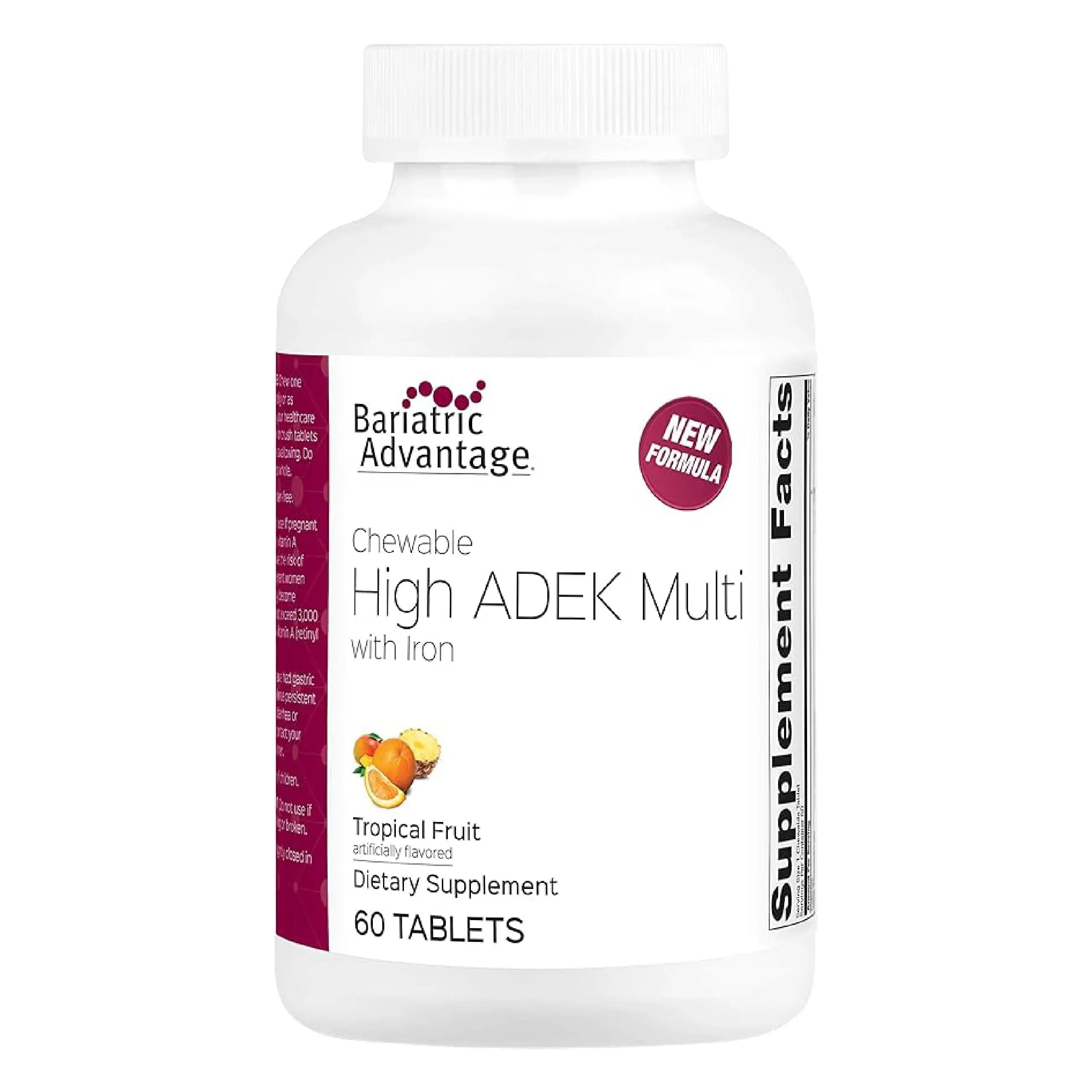 Bariatric Advantage Chewable High ADEK with Iron - for Bariatric Patients - High Potency Vitamin A, D, E & K - Includes B-Vitamins Bariatric Advantage uk supplements
