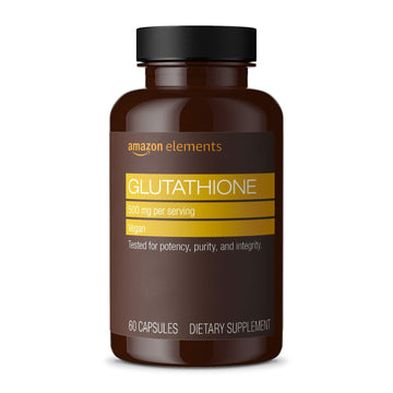 Amazon Elements Glutathione, Vegan, 500mg per Serving, 60 Capsules Amazon Elements uk supplements