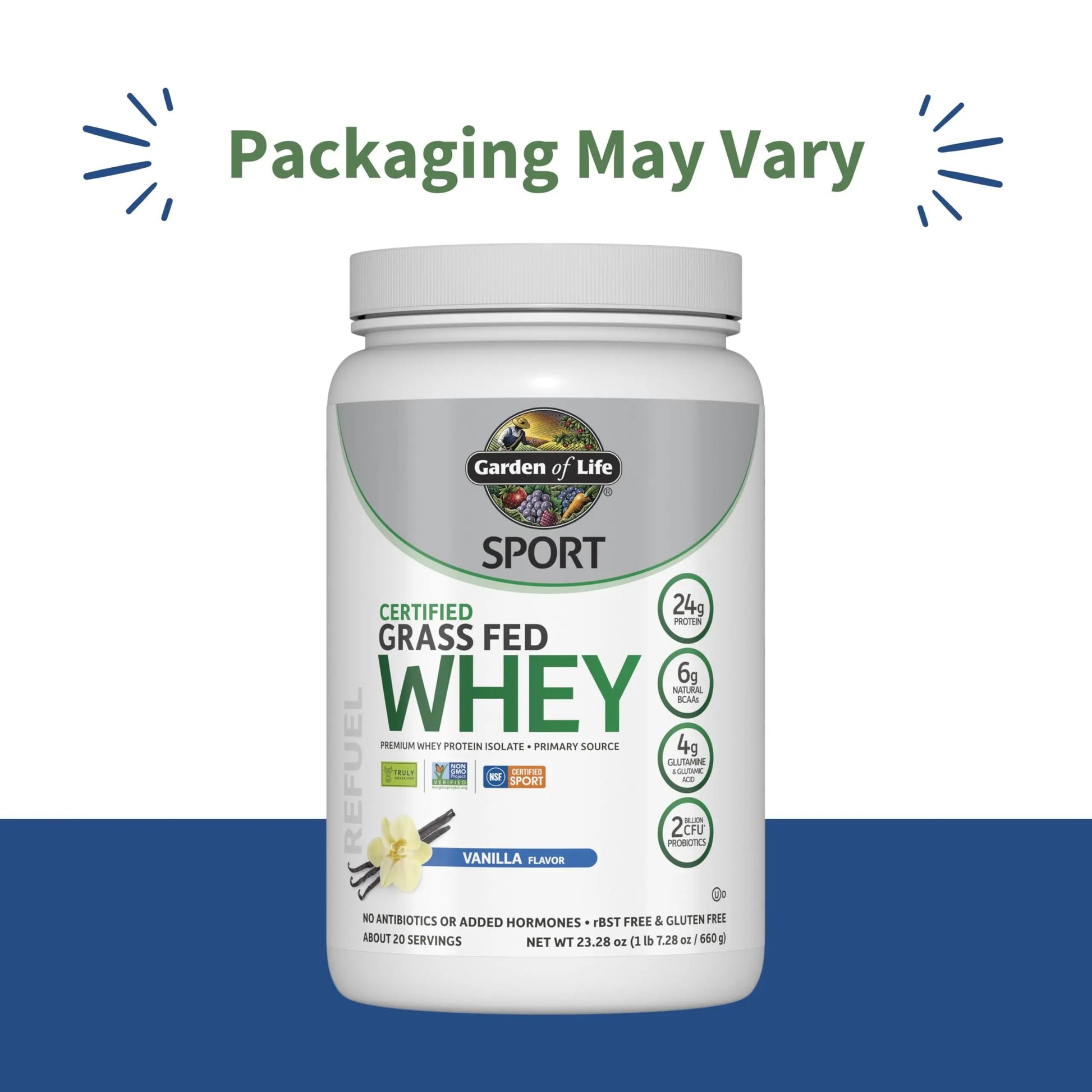 Garden of Life Sport Grass Fed Whey Protein Powder – 24g Whey Protein Isolate for Women & Men with Probiotics & Glutamine, Non-GMO, Gluten-Free, Cold-Processed, Vanilla Flavor, 20 Servings Garden of Life uk supplements