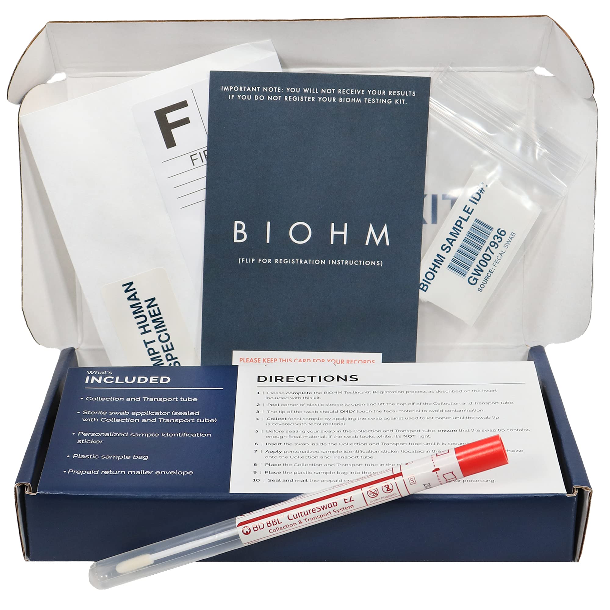 BIOHM Gut Health Test Kit for Microbiome and Digestive Health Analysis, Home Test Kit with Gut Score, Easy-to-Read Results and Actionable Recommendations BIOHM uk supplements