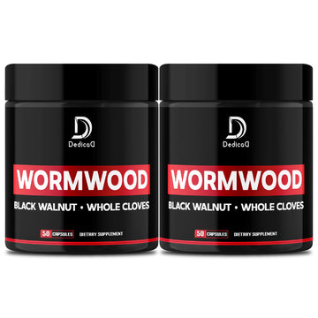 DEDICAD Wormwood Capsules - 12 Herbs Blended Black Walnut, Cloves, Ginger, Turmeric, Cinnamon, Apple, Quassia - 2 Packs 50 Capsules DEDICAD uk supplements