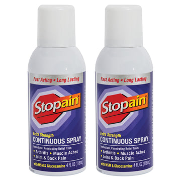 Stopain Pain Relief Spray 4oz (2 Pack) USA Made, Max Strength Fast Acting with MSM, Glucosamine, Menthol for Arthritis, Lower Back, Neck, HSA FSA Approved Topical Analgesic Products Stopain uk supplements