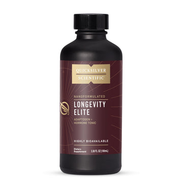 Quicksilver Scientific Longevity Elite - Liposomal Adaptogen + Pregnenolone Tonic - Herbal Supplements Designed for Age Optimization Support While Targeting AMPK, Sirtuins + Telomeres (100ml) Quicksilver Scientific uk supplements