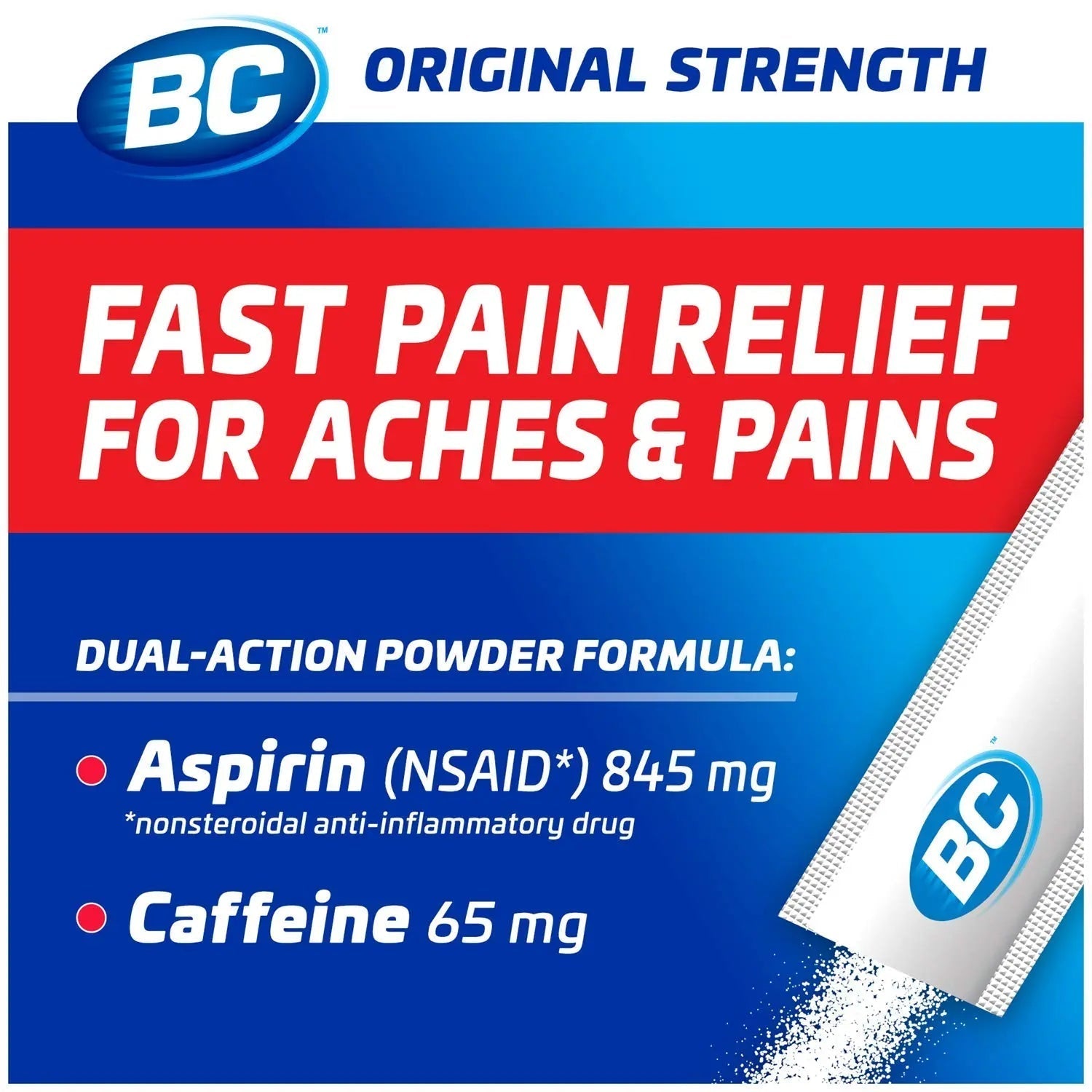 BC Powder Original Strength Pain Reliever, 50 Powder Sticks, 50 Count(Pack of 6) BC uk supplements