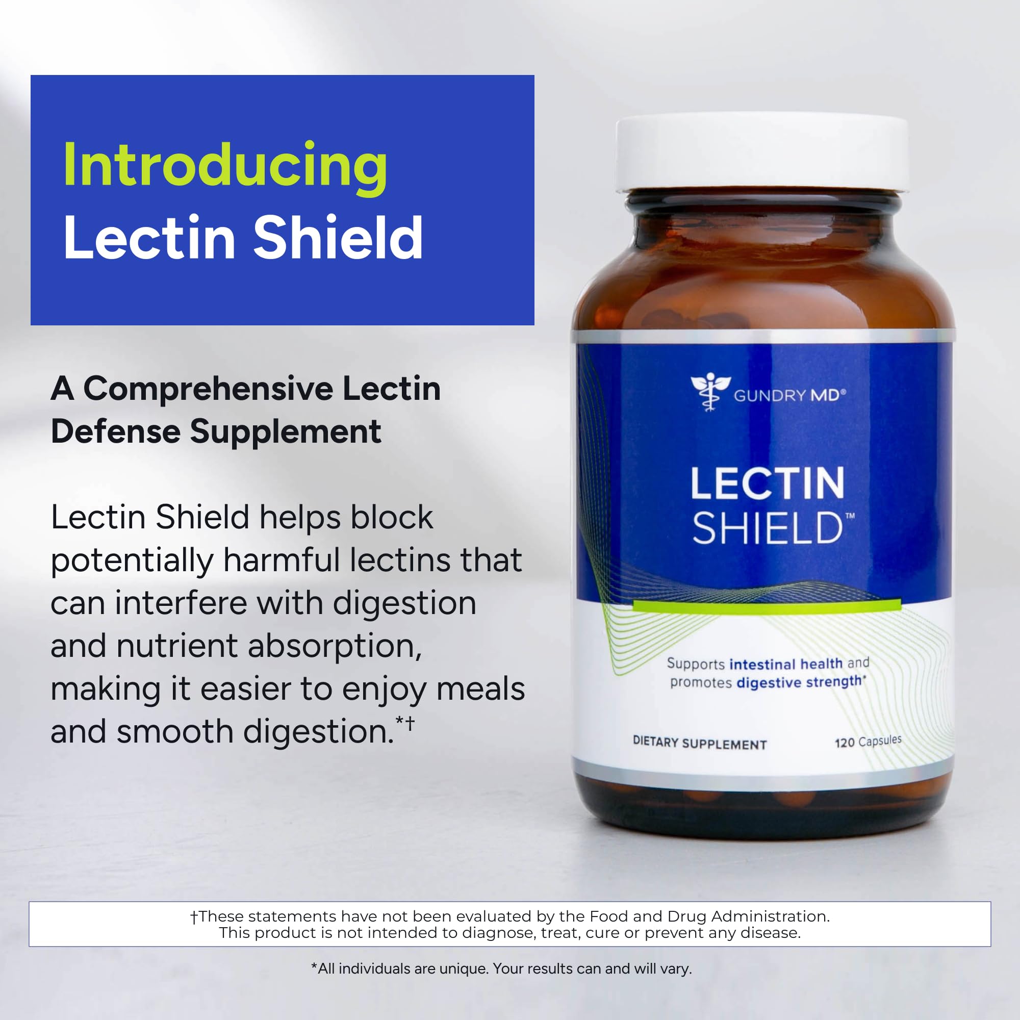 Gundry MD® Lectin Shield, Gut Health and Digestion Supplement, Helps Block Potentially Harmful Lectins, Supports Digestive Comfort, and Intestinal Health, 30 Day Supply Gundry MD uk supplements