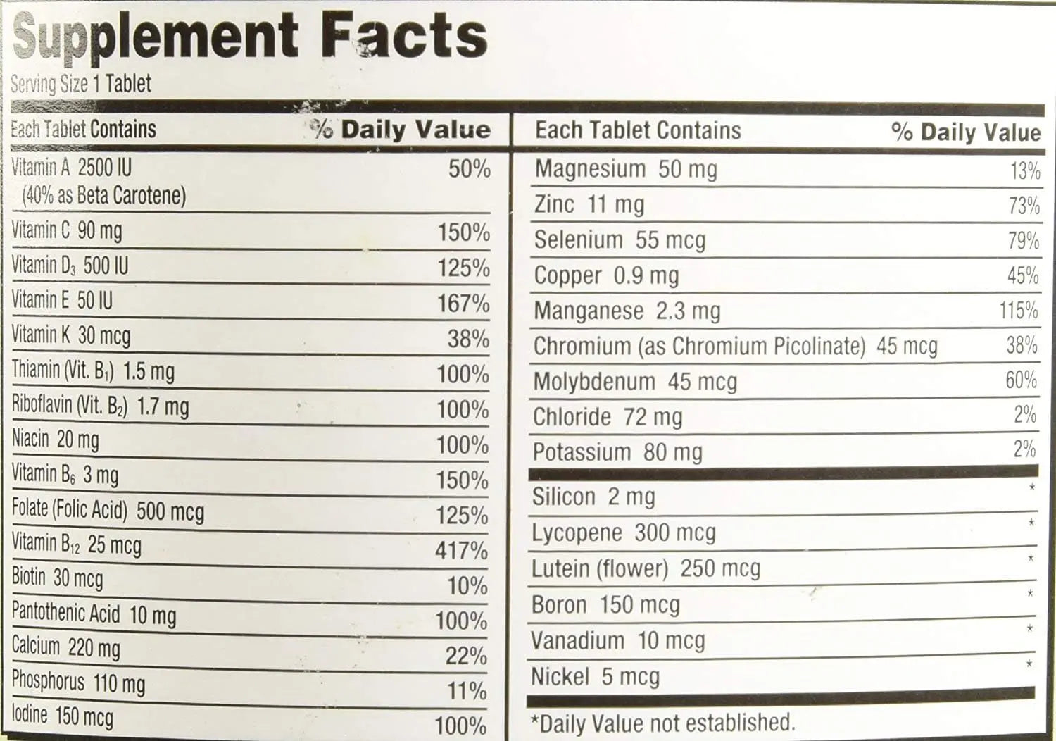 Kirkland Signature Adult 50+ Multi Vitamins & Minerals, 400 Tablets (2 Pack) KIRKLAND uk supplements