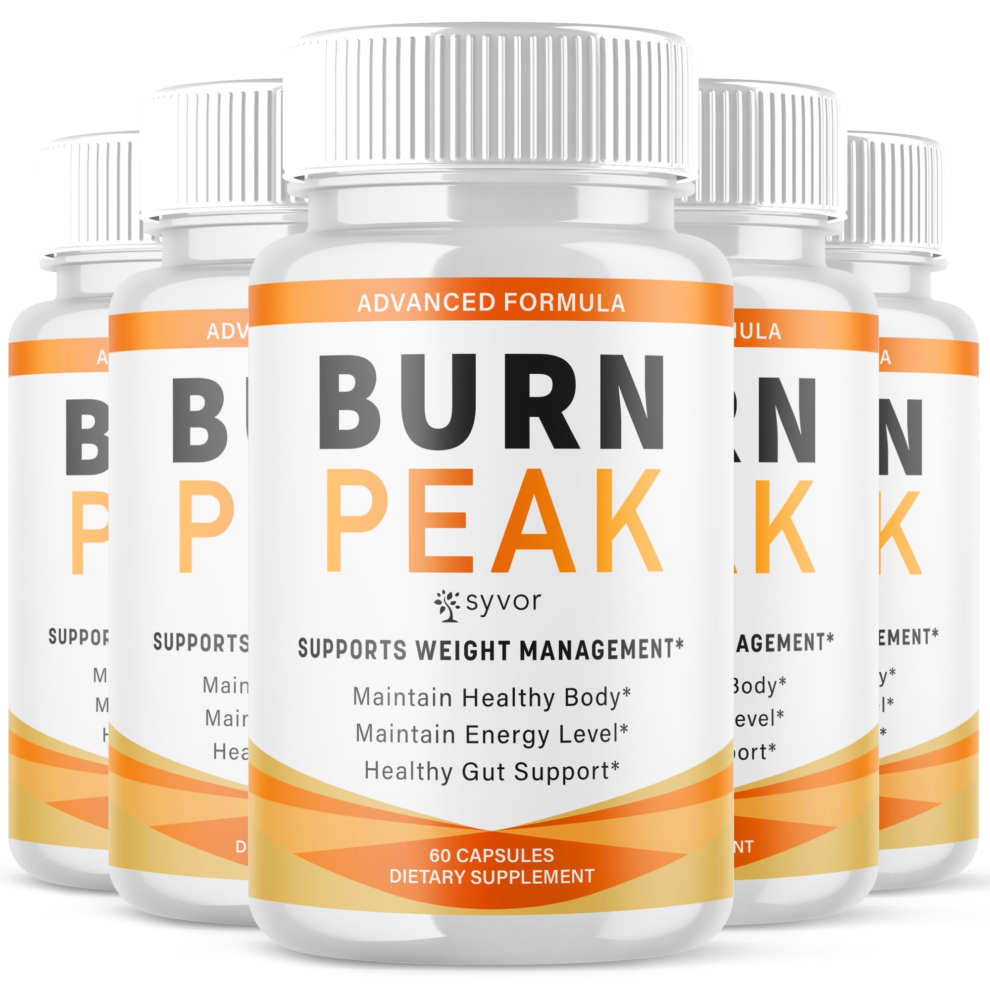 (5 Pack) Burn Peak Capsules, Official Burnpeak Pink Salt Pills with All Natural Ingredients, Advanced Health and Wellness Supplement with Premium Vitamins for Active Lifestyle Support (300 Capsules) Syvor uk supplements