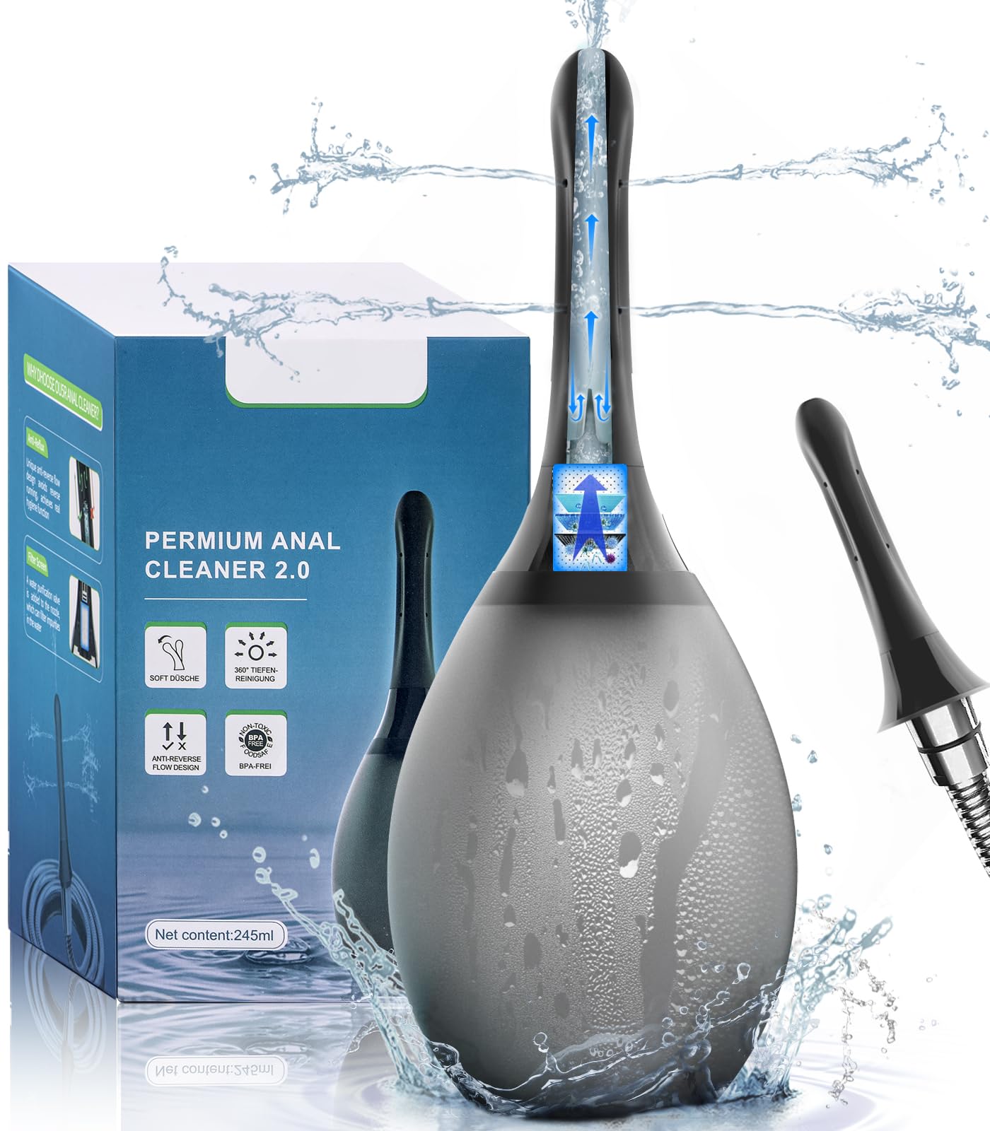 Onegreen Enema Douche Bulb Anti Back-Flow Portable Anal Douche Connected to Shower Hole Onegreen uk supplements