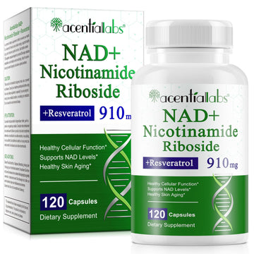XINSZLIN NAD Supplement, NAD Nicotinamide Riboside Resveratrol 910mg, High Purity NAD Supplement for Healthy Cellular Function, Supports NAD Levels Healthy Skin Aging Dietary Supplement 120 Capsules XINSZLIN uk supplements