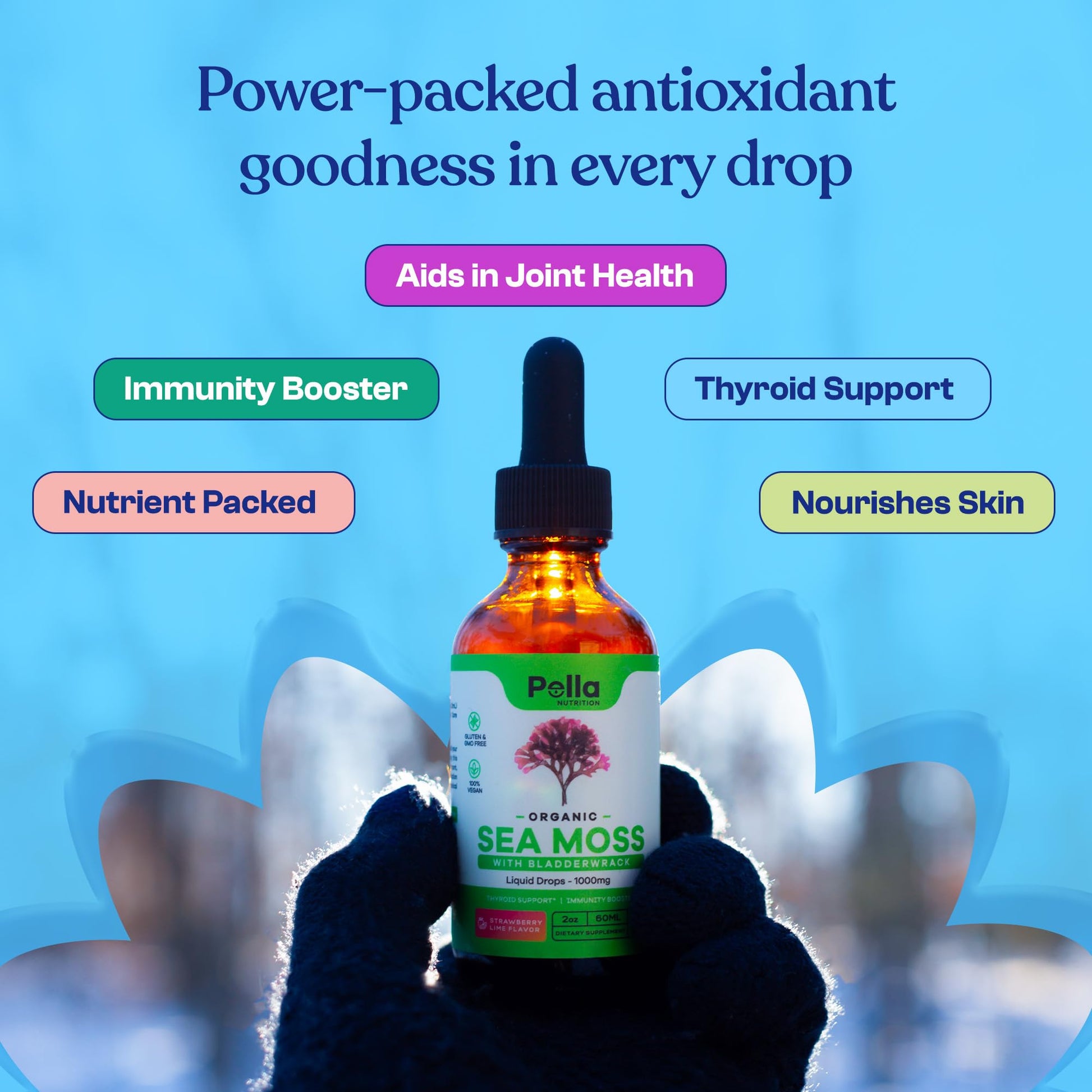 Pella Nutrition Organic Sea Moss Liquid Extract - 1000mg Irish Sea Moss, 4X Stronger Than Pella Nutrition uk supplements
