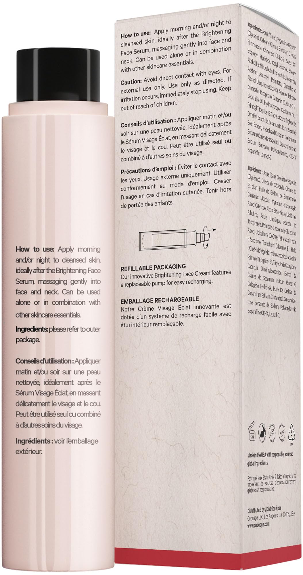 Codeage Maison Rouge Brightening Face Cream Refill Glutathione Cream, Collagen Peptides, Vitamin E, CoQ10 – Radiance & Antioxidant Complex – Paraben and Sulfates Free – Skin Care - 1.7 fl oz Codeage uk supplements
