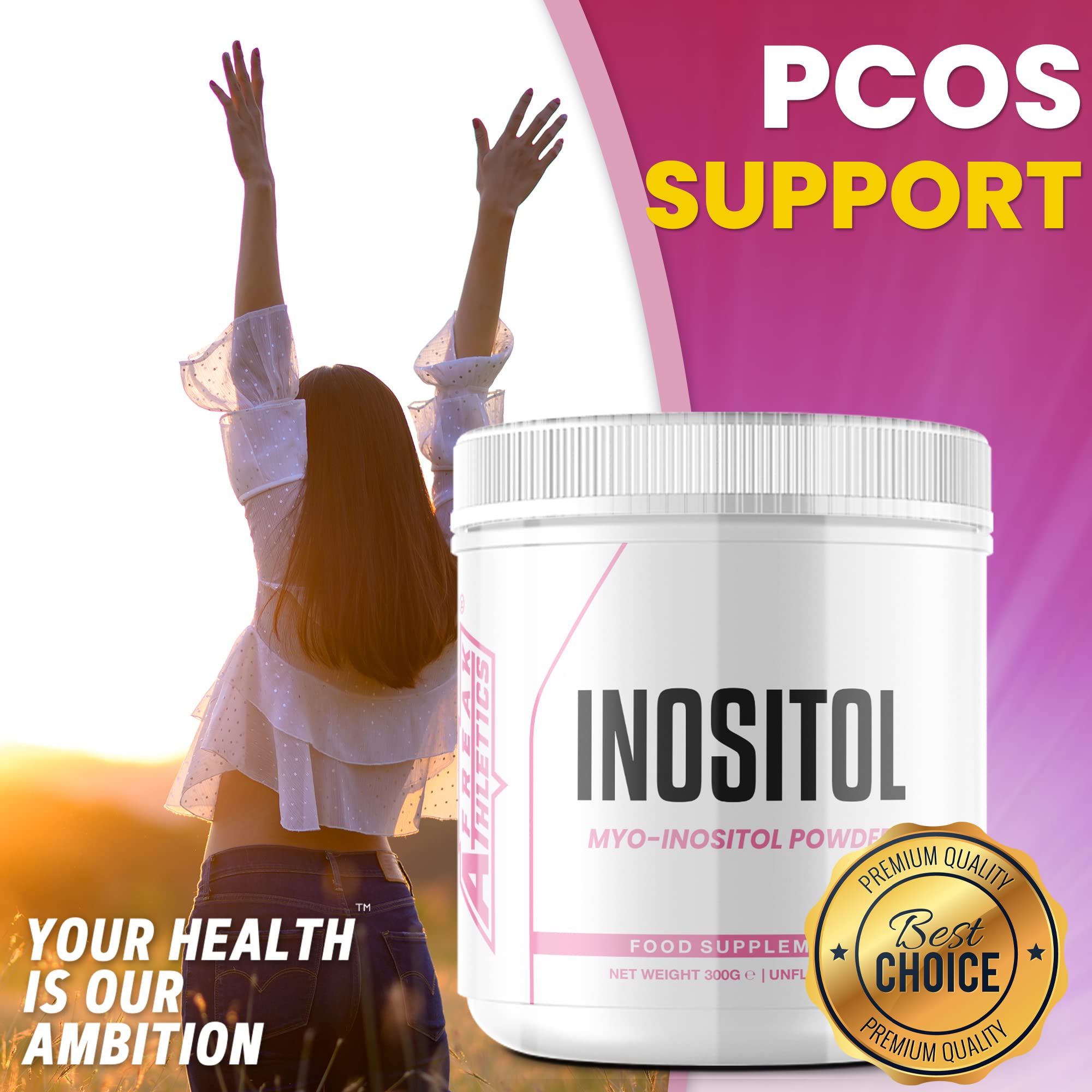 Inositol (Myo-Inositol) Powder 300g | Premium Myo Inositol Powder - Supports Women Freak Athletics uk supplements