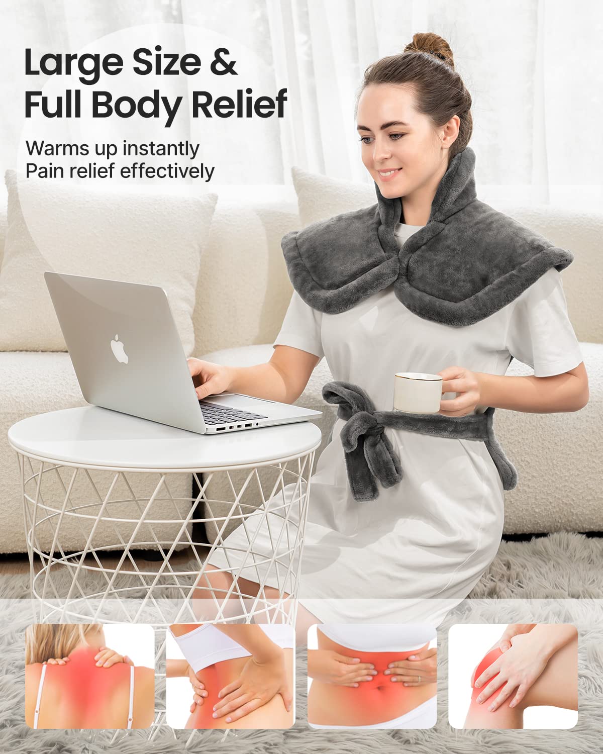 RENPHO Weighted Heating Pad for Back Pain Relief, FSA HSA Eligible, Electric Heat Pads RENPHO uk supplements