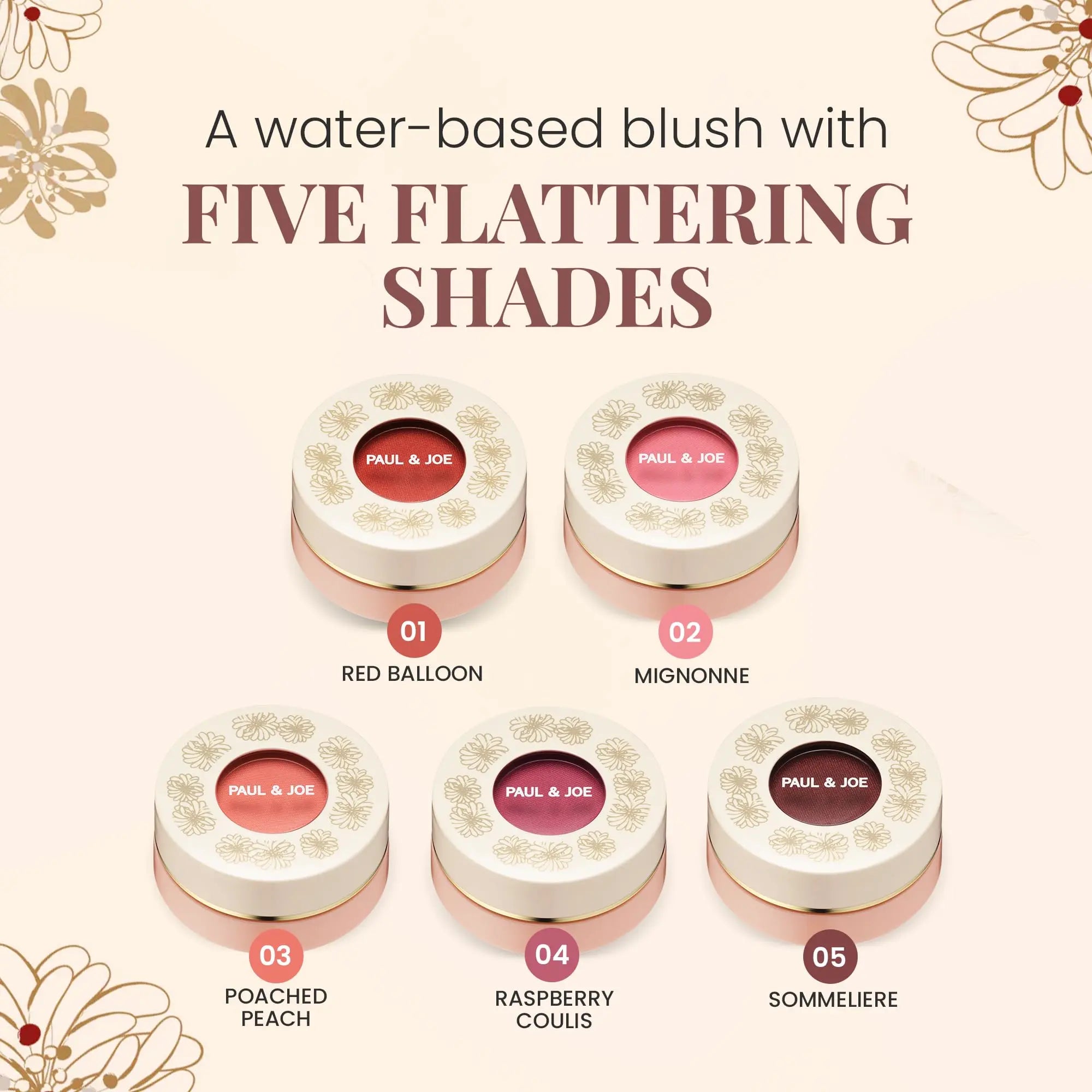 Paul & Joe Gel Blush, Bright and Buildable Blush Makeup, Water-Based Gel Makeup Blush with Hydrating Oils for Dewy, Radiant Finish, Garnet and Wine Red Cheek Tint, 05 Sommeliere, 0.71 oz Paul & Joe uk supplements