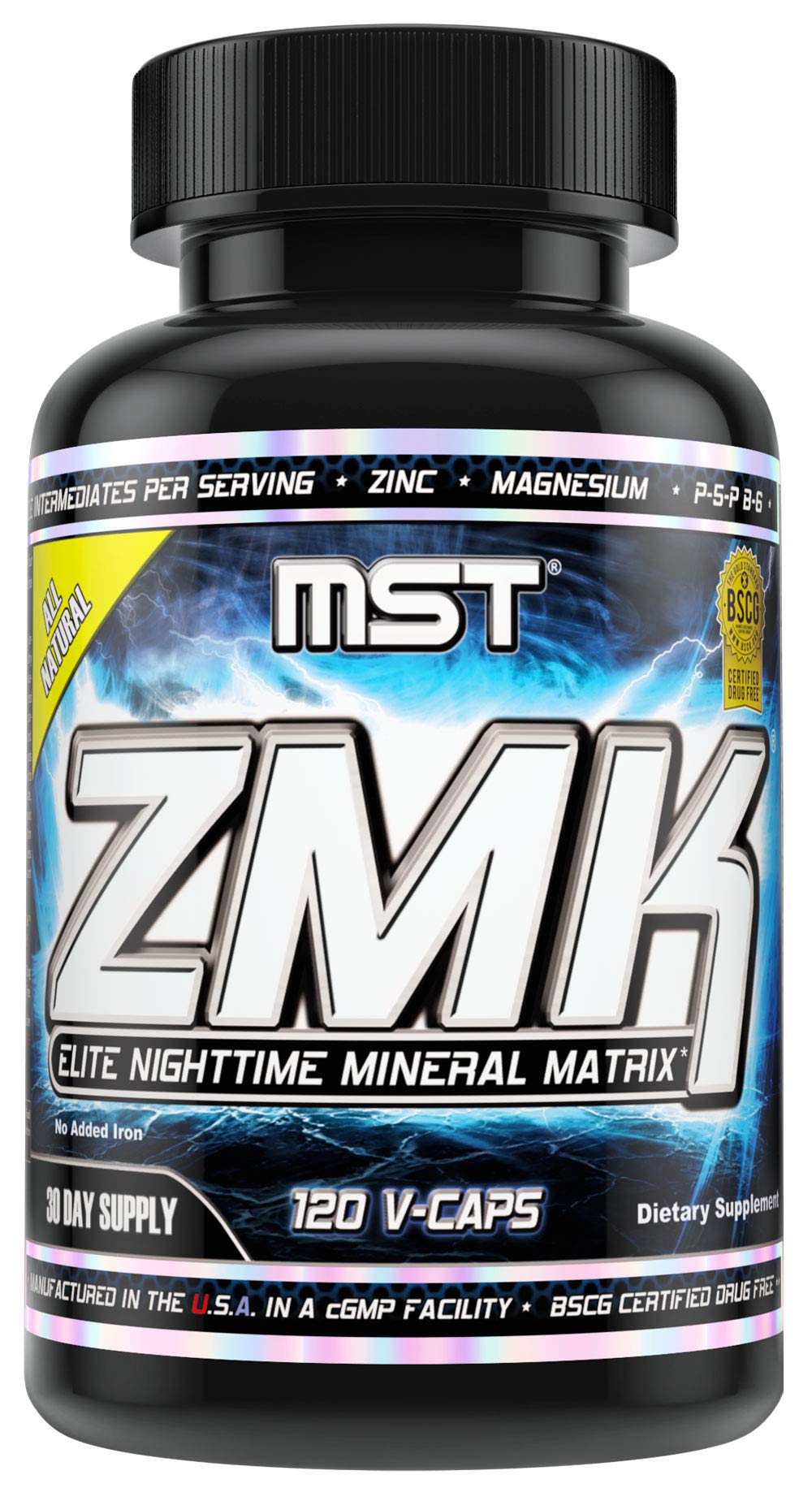 MST ZMK (Zinc & Magnesium as Krebs Chelates (as Citrate, Fumarate, Malate, Succinate, Alpha-Keto-Glutarate. With Mineral Support Blend & Trace Minerals. Support ATP, Sleep, Muscle Recovery, 120 V Caps MST uk supplements