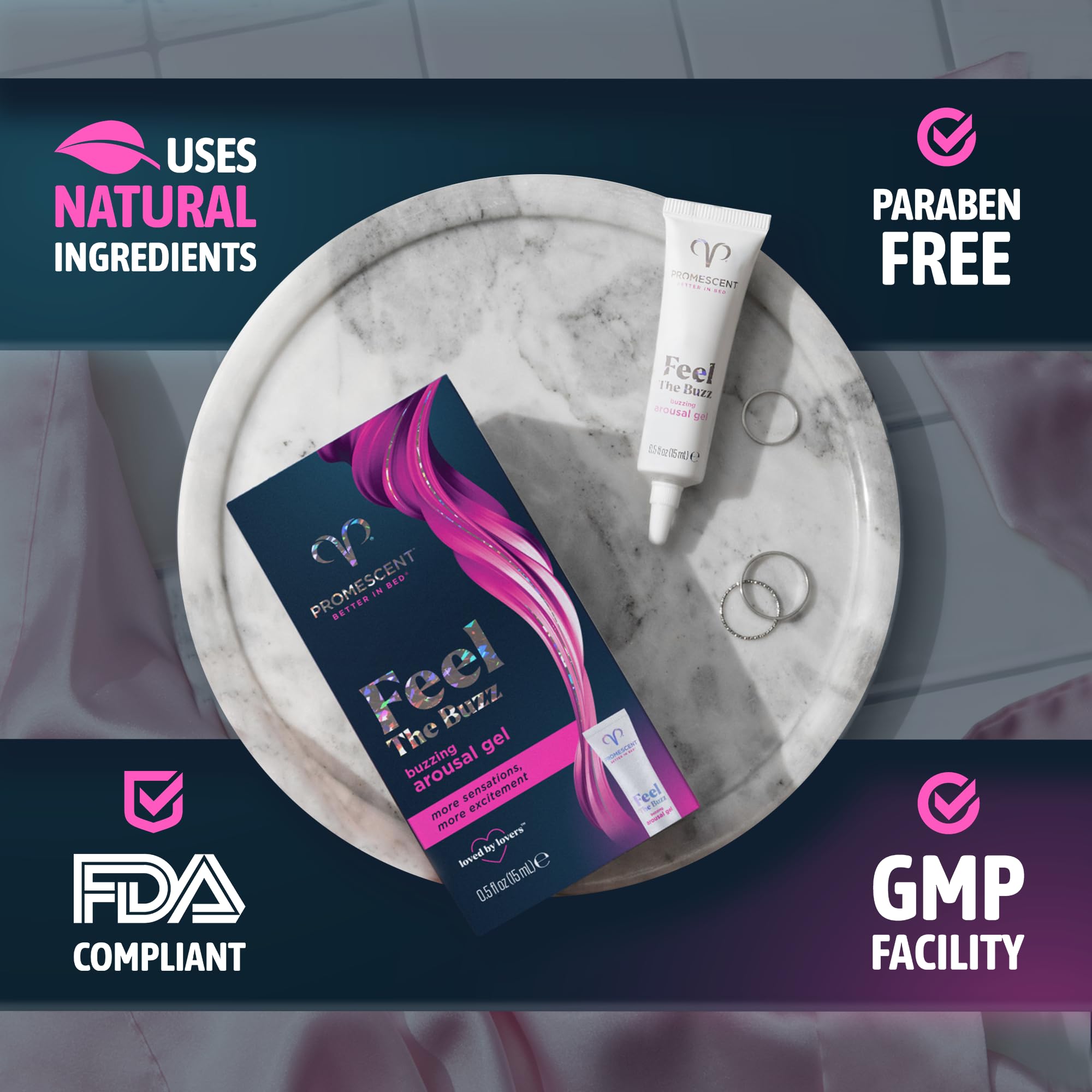 Promescent Buzzing Gel for Women – Arousal Enhancing Intimate Lubricant, Non-Sticky & Long-Lasting, Personal Lube for Increased Heightened Feeling, 75 Uses (15ml) Promescent uk supplements