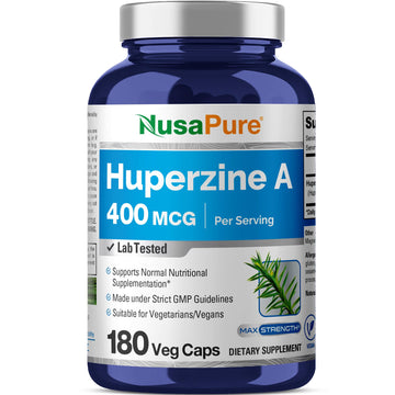 NusaPure Huperzine A 400mcg 180 Veggie Capsules (Vegetarian, Non-GMO, Vegan) NusaPure uk supplements