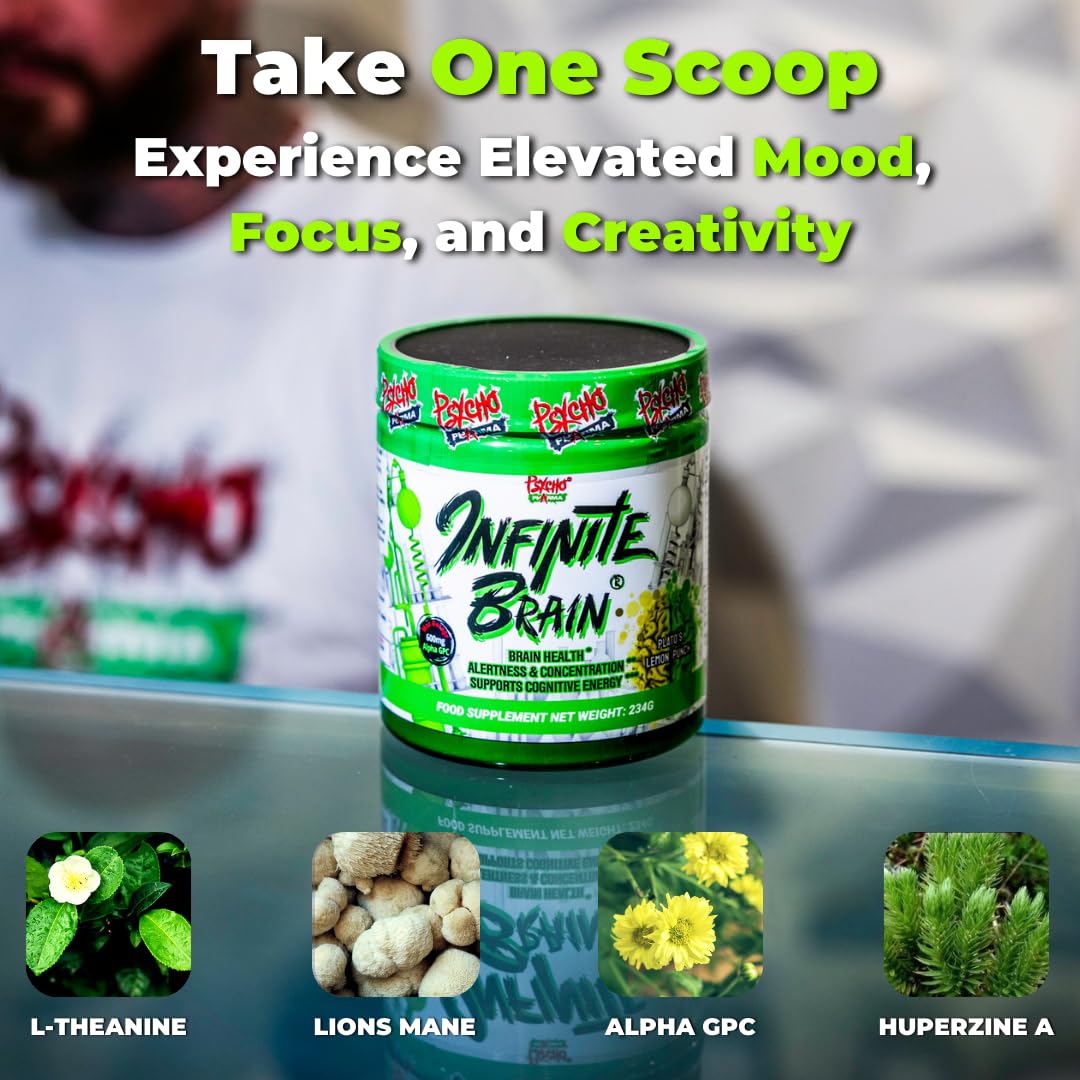 Psycho Pharma. Infinite Brain Nootropic Game Changer. Compete Win (Plato's Lemon Punch, 30 Serving) Psycho Pharma uk supplements