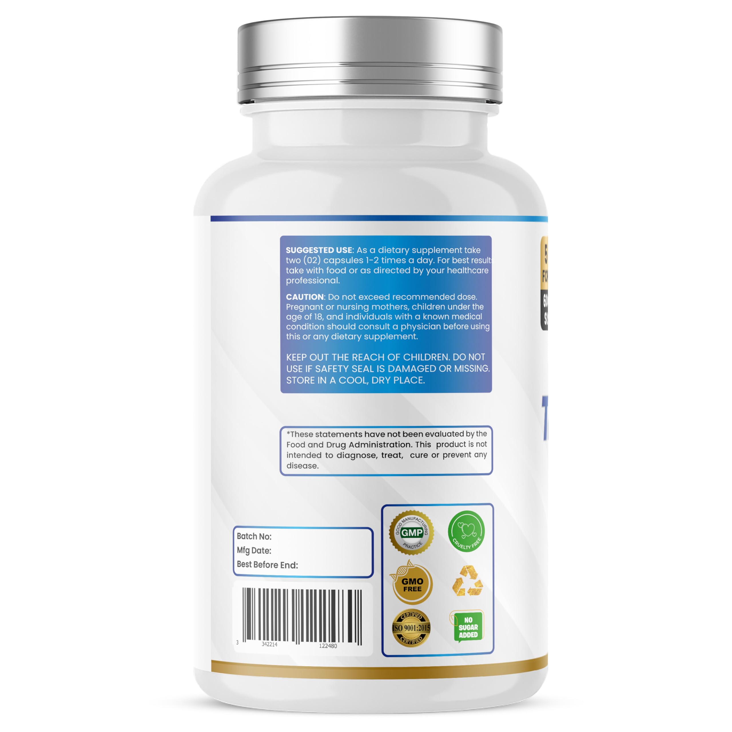 Humming Herbs Tributyrin Complex — 850 mg per Serving (95% Pure, yielding 731 mg Butyrate) with L-Glutamine, Zinc L-Carnosine, FOS & Probiotic Blend (180) Humming Herbs uk supplements
