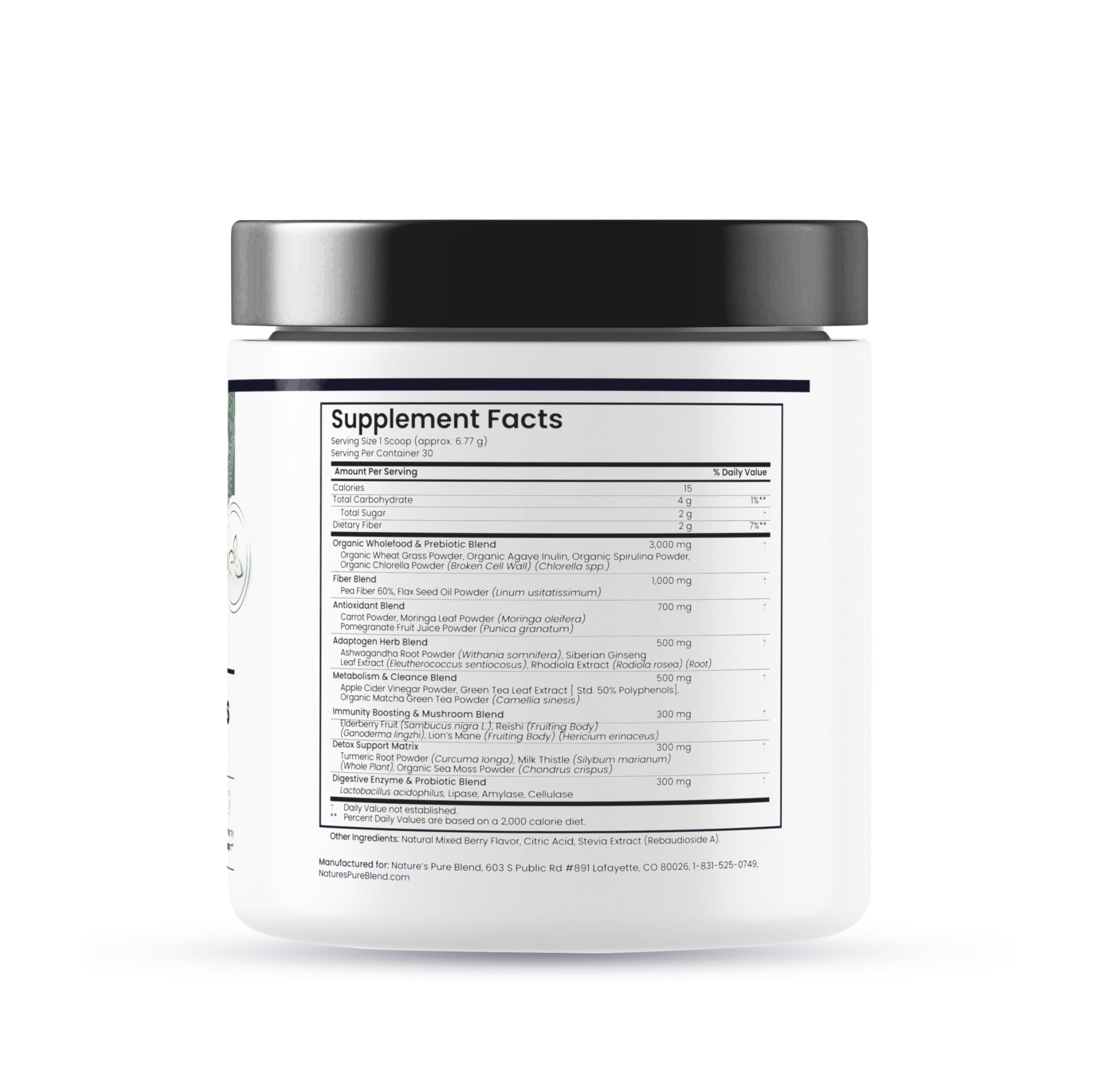Nature's Pure Blend Super Greens Powder – Organic Greens Superfood Powder Supplements for Green Juice & Smoothie – Probiotic - Drink Mix for Energy Wellness and Digestion (Matcha Flavor, 30 Servings) Nature's Pure Blend uk supplements