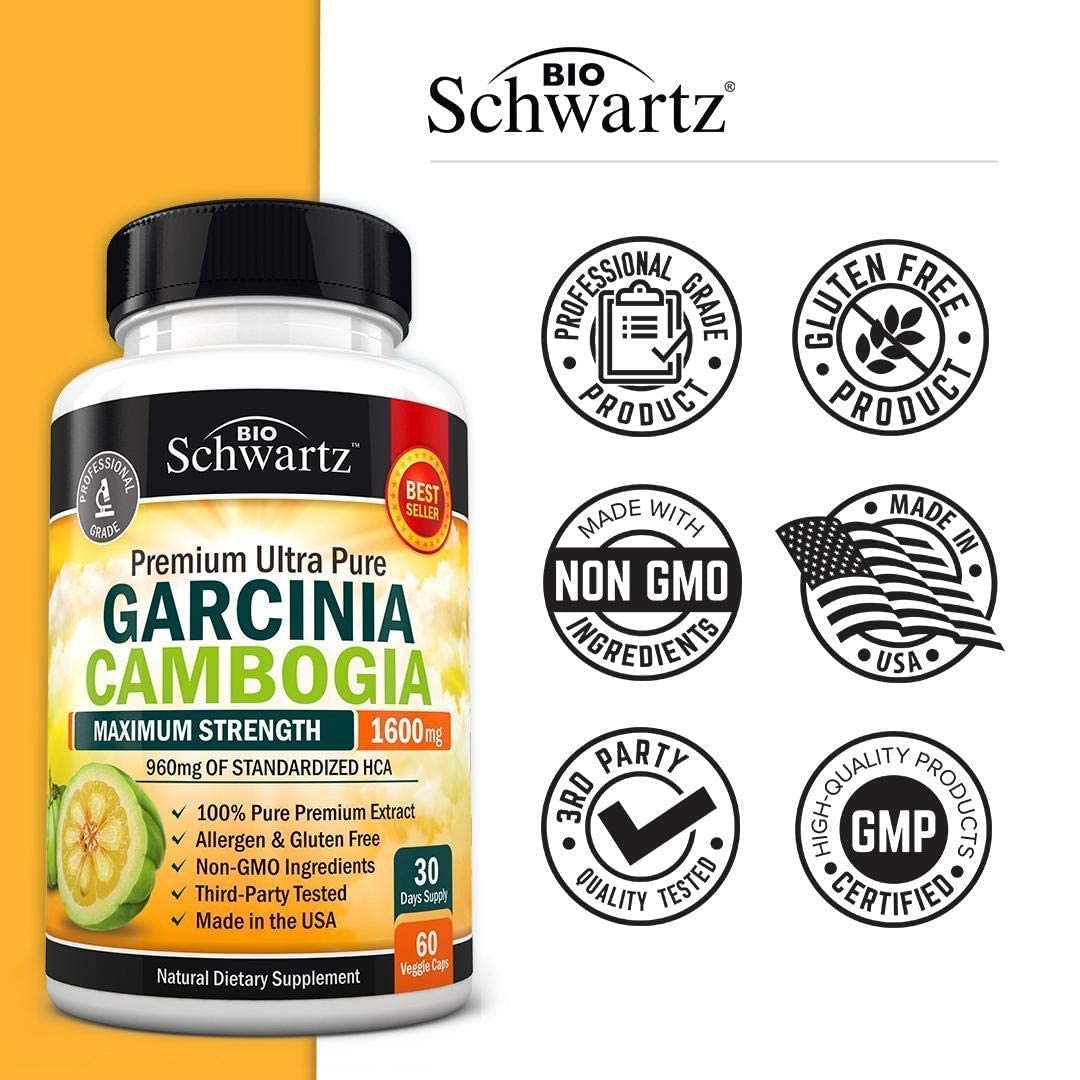 Garcinia Cambogia Weight Loss Pills - Maximum Strength Appetite Suppressant & Fat Burner BioSchwartz uk supplements