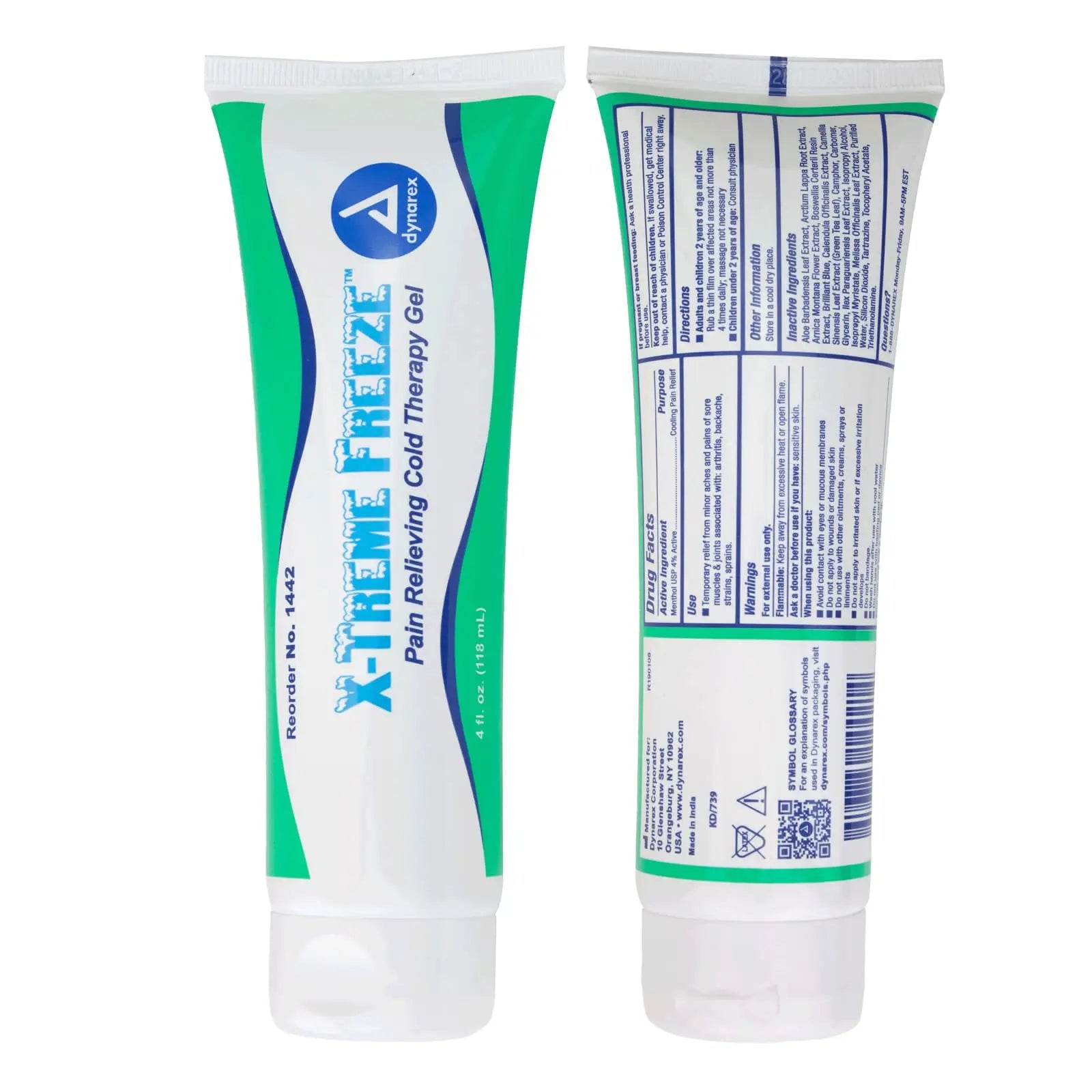 Dynarex X-treme Freeze Pain Relieving Cold Therapy Gel 4oz. Tube 1442 Dynarex uk supplements
