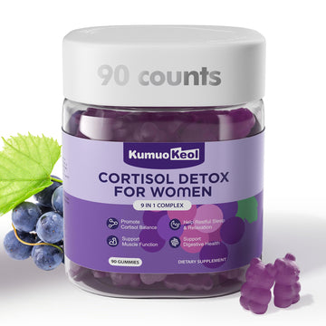Cortisol Supplements for Women, Lower Cortisol for Women, Cortisol Gummies with Ashwagandha, Magnesium, L-Theanine, Phosphatidylserine, Vitamin, Relaxation, Focus, Sugar-Free, Vegan, 90 Count KumuoKeol uk supplements