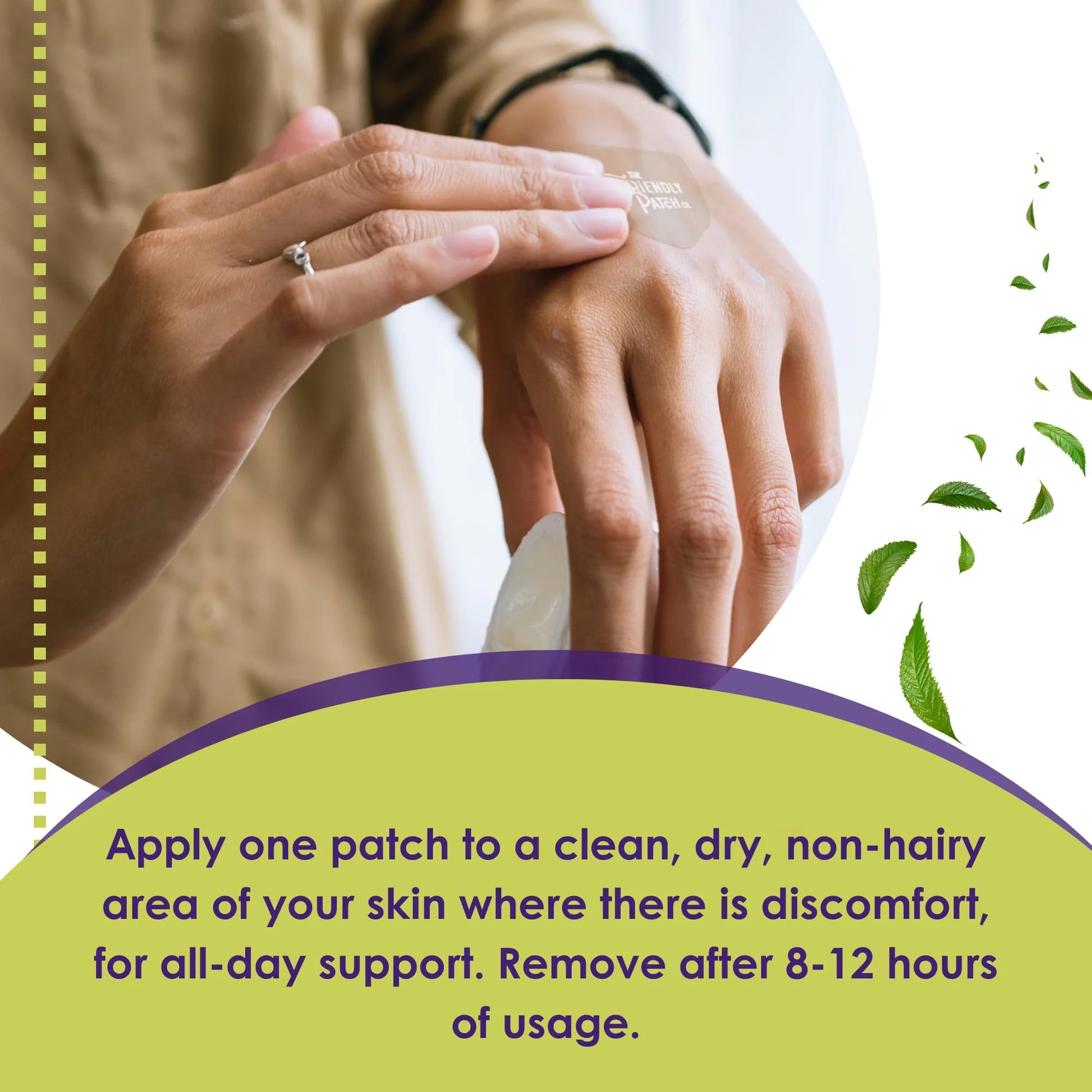 Relief Day Patch - Arnica, White Willow Bark, Saffron & Peppermint for Soreness and discomfort for Women and Men The Friendly Patch CO. uk supplements