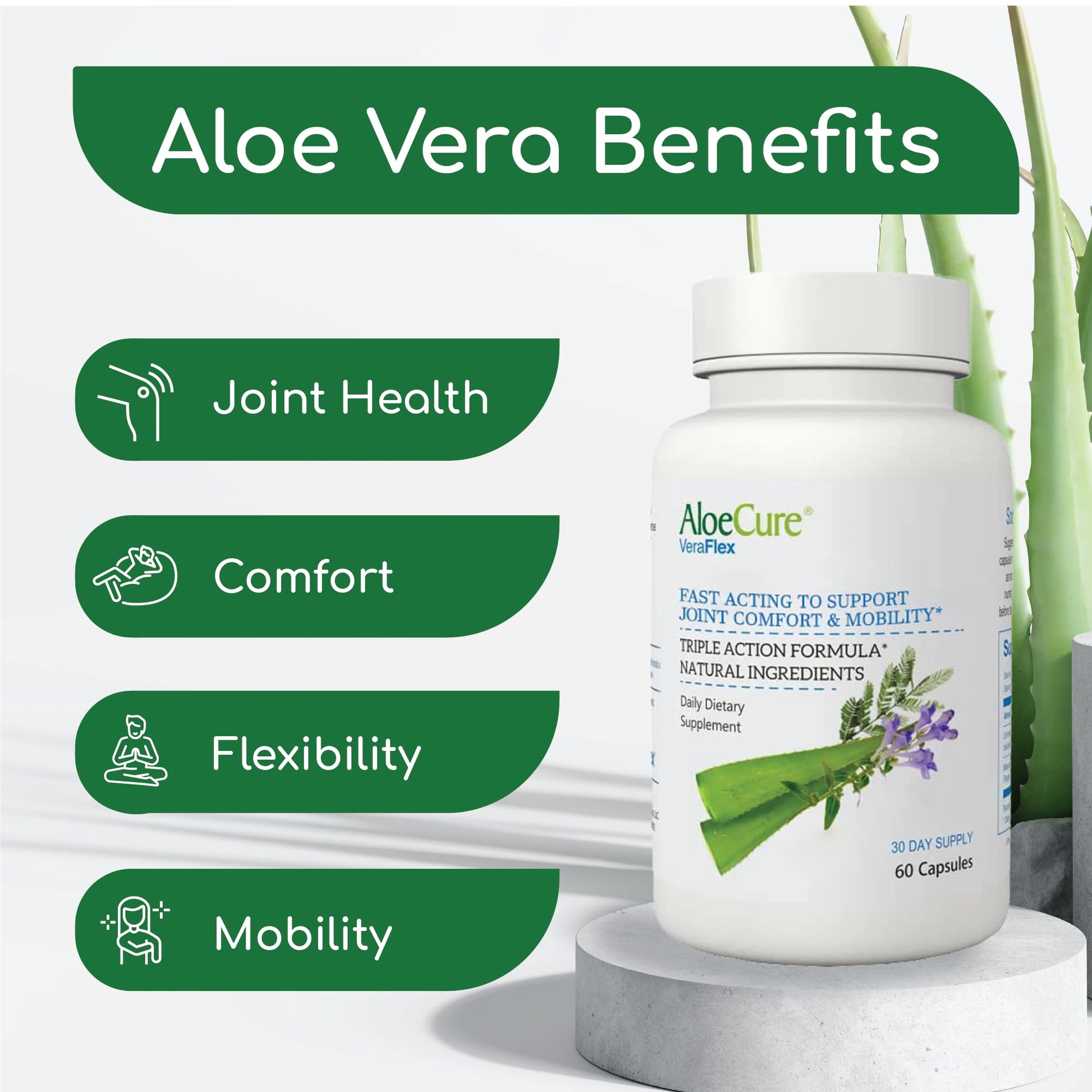 AloeCure VeraFlex Natural Joint Support Supplement with USDA Organic Aloe Vera AloeCure uk supplements