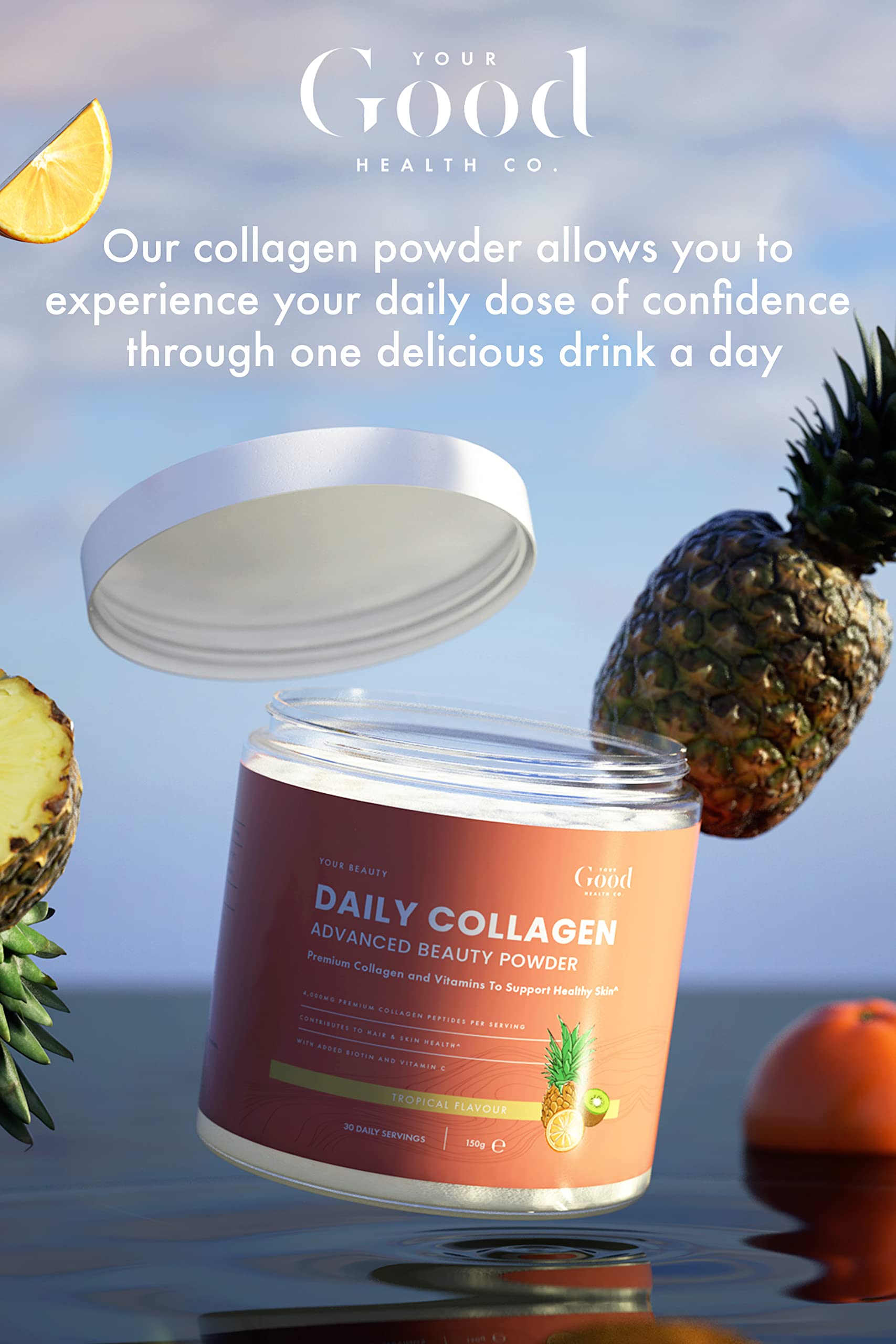 Your Good Health Co. – Your Beauty Premium Collagen Powder, Tropical | 150g Your Good Health Co. uk supplements