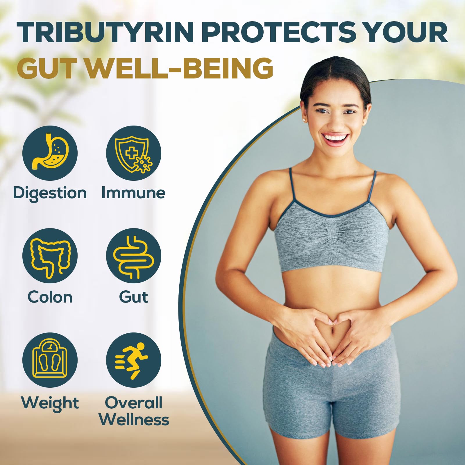 Tributyrin Supplement for Gut & Immune 800mg | High Bioavailability with Microencapsulated Probiotics & Prebiotics - Advanced Liquid-Filled Tributyrin Complex, Gluten Free, 90 Capsules Quorinthiumax uk supplements