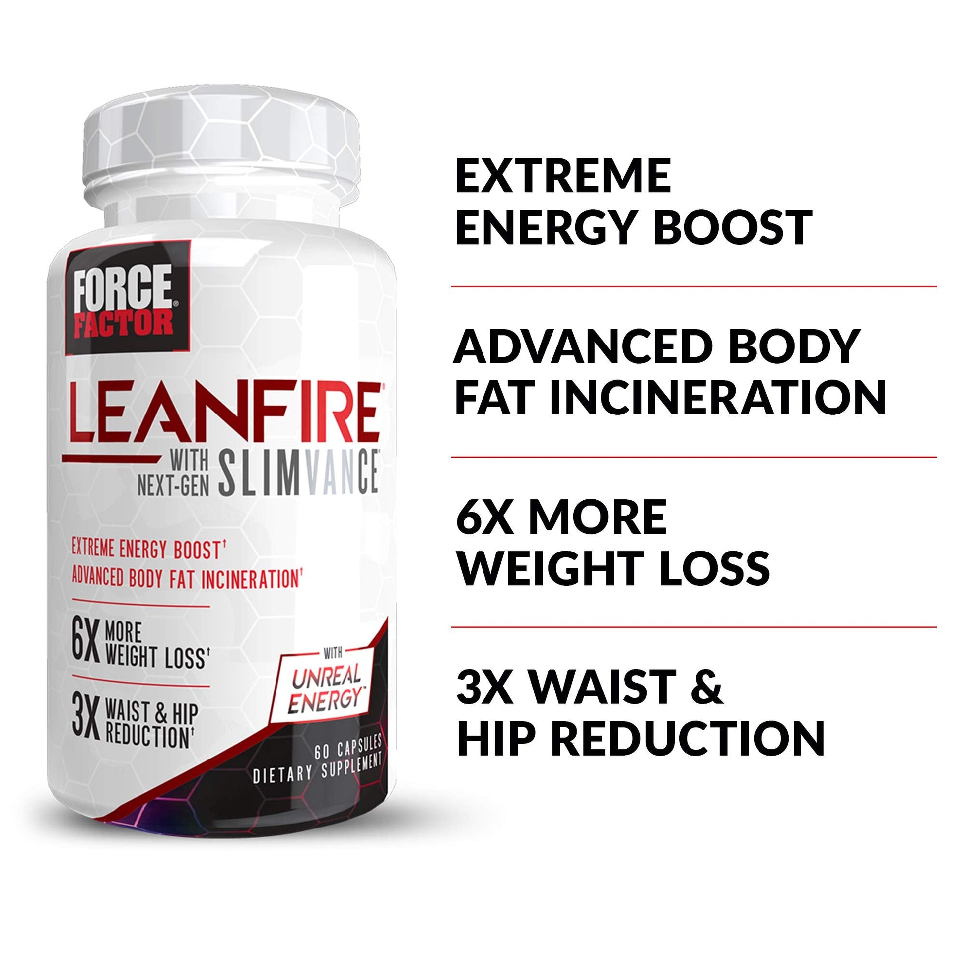FORCE FACTOR LeanFire with Next-Gen SLIMVANCE Advanced Thermogenic Fat Burner Force Factor uk supplements