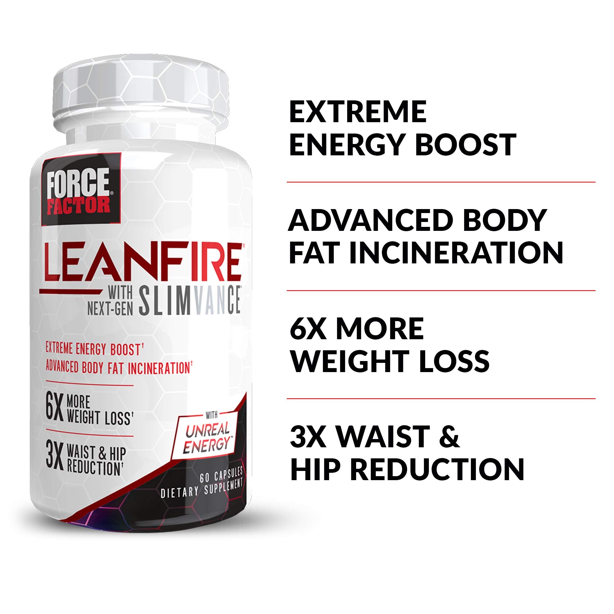 FORCE FACTOR LeanFire with Next-Gen SLIMVANCE Advanced Thermogenic Fat Burner Force Factor uk supplements