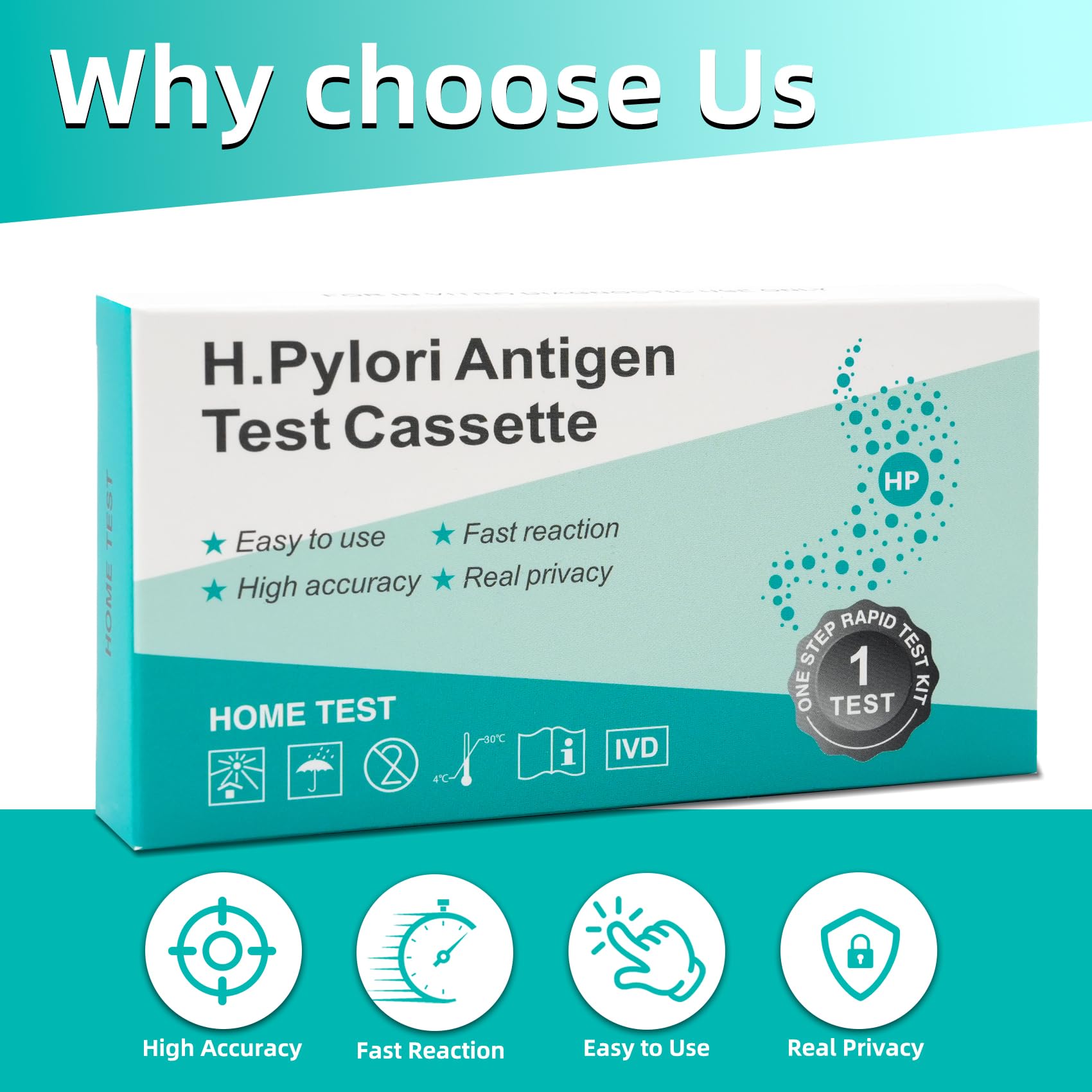 H. Pylori Helicobacter Pylori Stool 3 Test Kit, 10-15 Minutes, Highly Accurate, Easy to Use, Home Testing, No Lab Visit Required Evuioas uk supplements