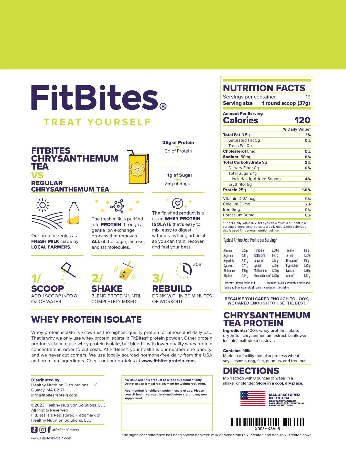 FitBites Whey Protein Isolate (Chrysanthemum Tea) FitBites uk supplements