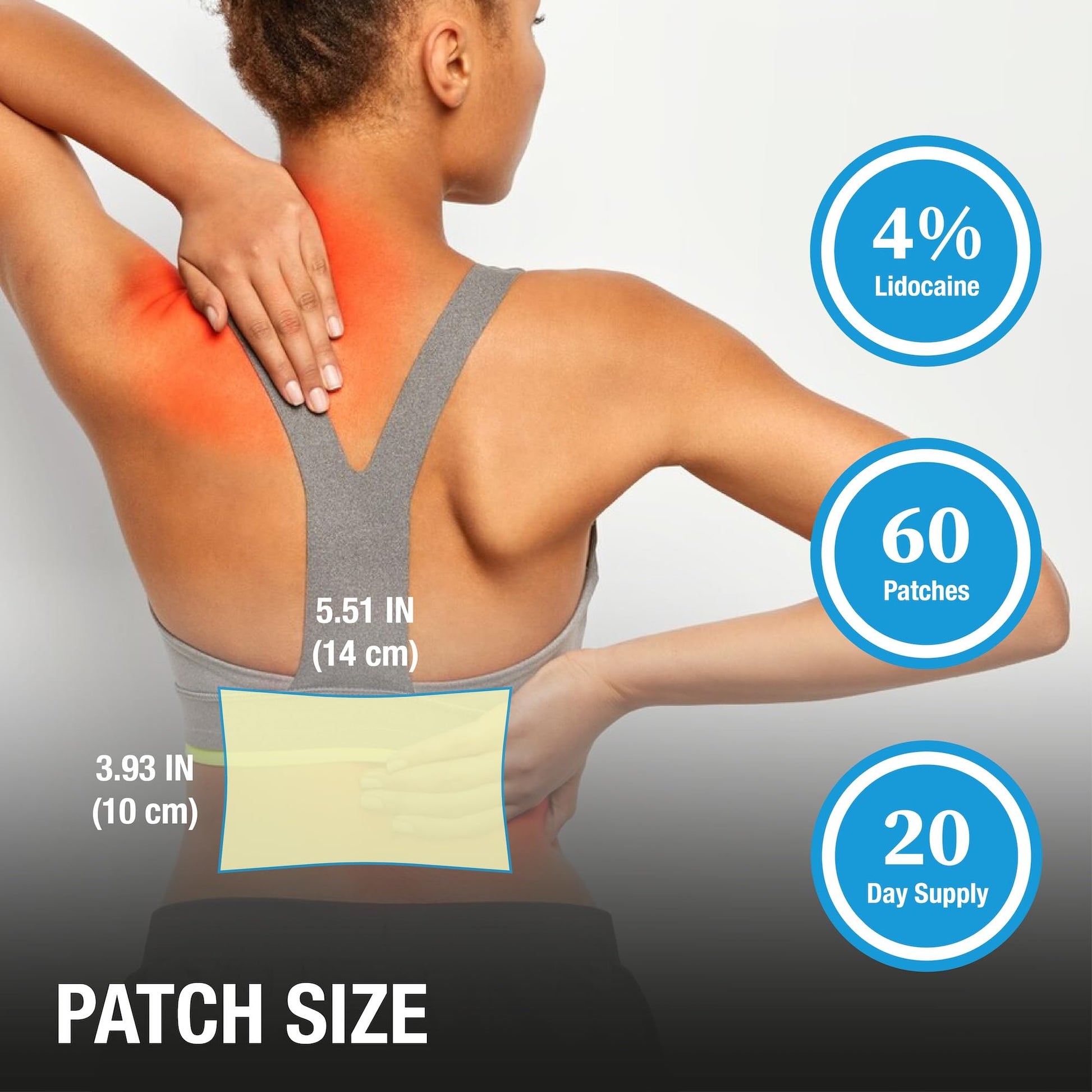 Puregen Labs Lidocaine 4% Numbing Patch - Total 60 Patches Maximum Strength | Fast Acting Temporary Relief of Aches | Back, Neck, Shoulders, Elbows and Knees P Puregen Labs uk supplements