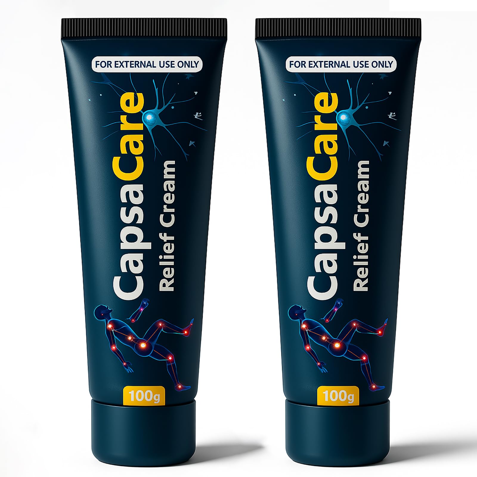CapsaCare Neuropathy Relief Cream - with Capsaicin & Arnica, Menthol for Muscle & Joint Comfort, Fast Absorbing Formula for Feet, Hands, Legs, and Waist (2Pcs) MCArthur uk supplements