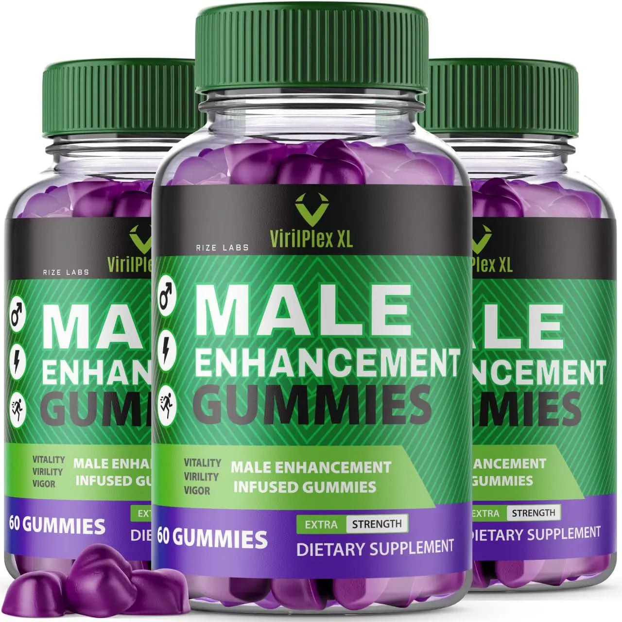 rize labs VirilPlex XL Male Performance Gummies, Premium Formula for Health and Well-Being for Men, Gummys to Deliver Maximum Performance Benefits - Pack of 3(180 Gummies) rize labs uk supplements