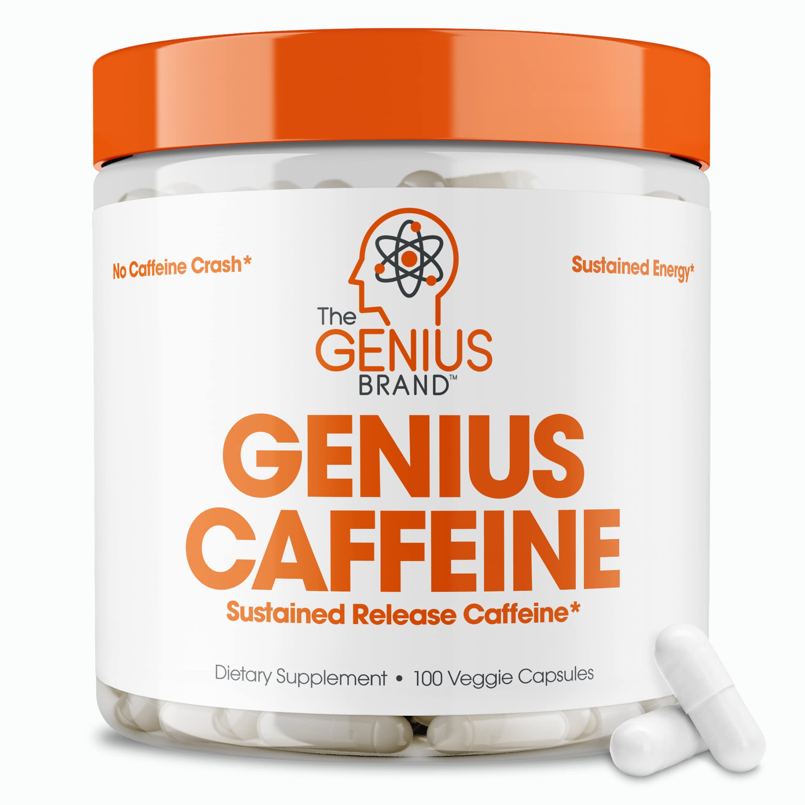 Genius Caffeine Pills 100mg, Extended-Release Microencapsulated Caffeine Pills The Genius Brand uk supplements